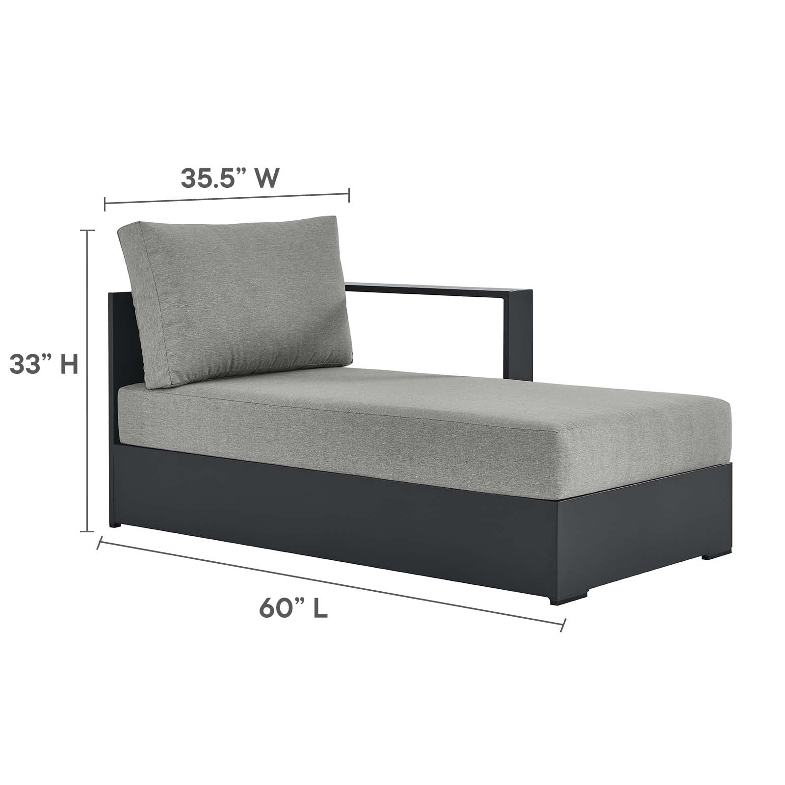 Tahoe Outdoor Patio Powder-Coated Aluminum 2-Piece Right-Facing Chaise Sectional Sofa Set By Modway - EEI-6669 | Outdoor Sofas, Loveseats & Sectionals | Modishstore - 12