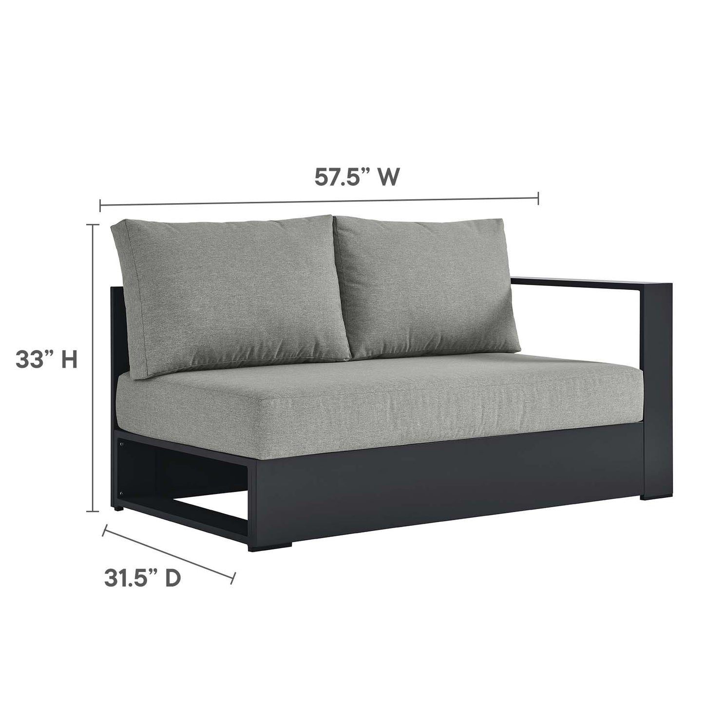 Tahoe Outdoor Patio Powder-Coated Aluminum 2-Piece Left-Facing Chaise Sectional Sofa Set By Modway - EEI-6670 | Outdoor Sofas, Loveseats & Sectionals | Modishstore - 12