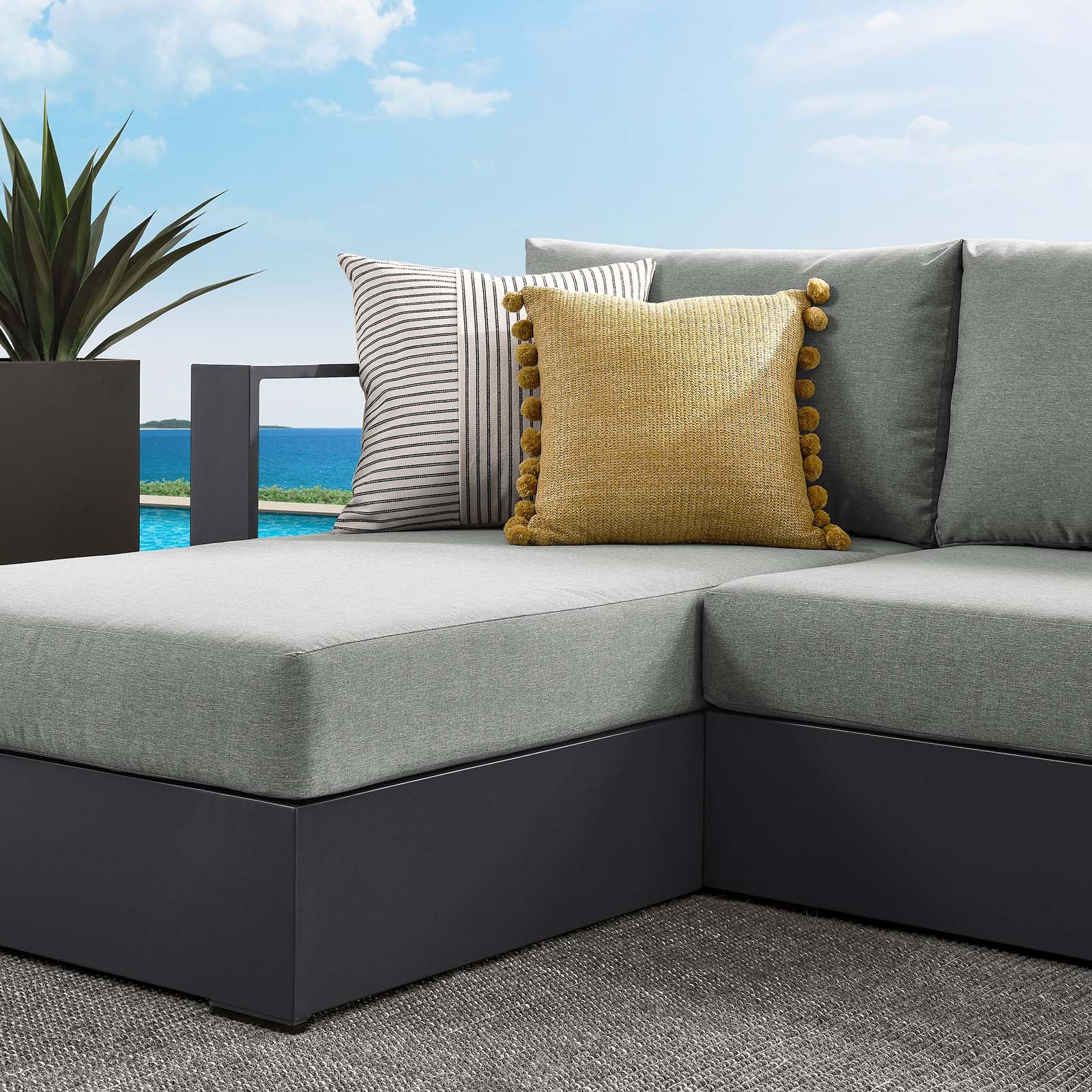 Tahoe Outdoor Patio Powder-Coated Aluminum 2-Piece Left-Facing Chaise Sectional Sofa Set By Modway - EEI-6670 | Outdoor Sofas, Loveseats & Sectionals | Modishstore - 13