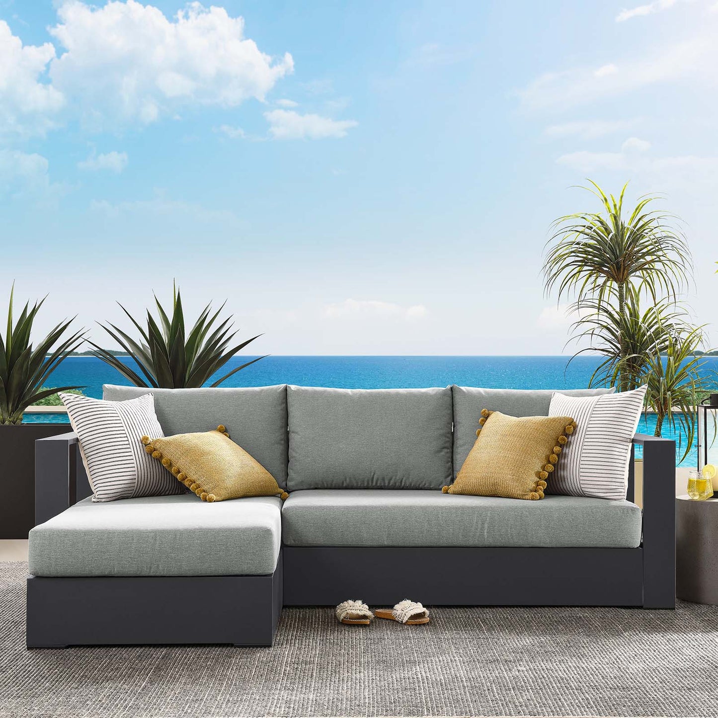 Tahoe Outdoor Patio Powder-Coated Aluminum 2-Piece Left-Facing Chaise Sectional Sofa Set By Modway - EEI-6670 | Outdoor Sofas, Loveseats & Sectionals | Modishstore - 14