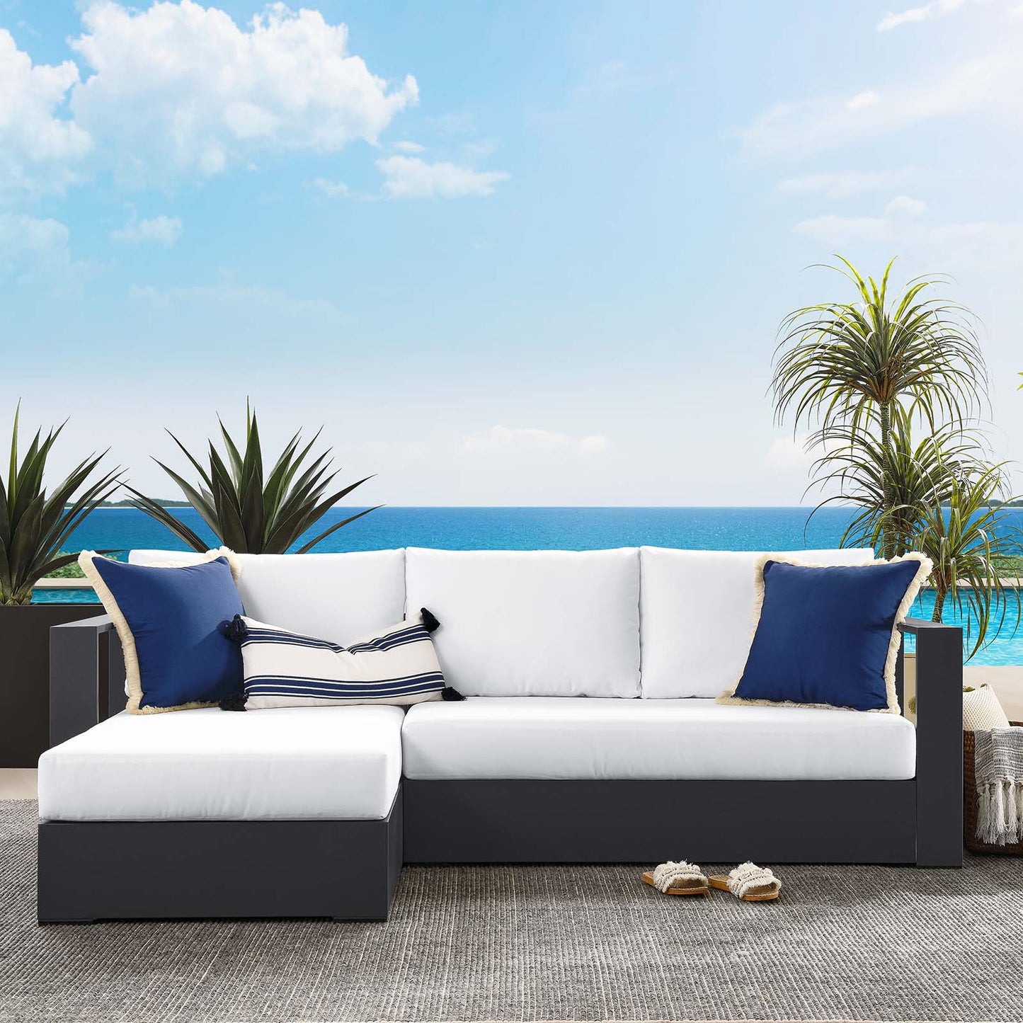Tahoe Outdoor Patio Powder-Coated Aluminum 2-Piece Left-Facing Chaise Sectional Sofa Set By Modway - EEI-6670 | Outdoor Sofas, Loveseats & Sectionals | Modishstore - 21