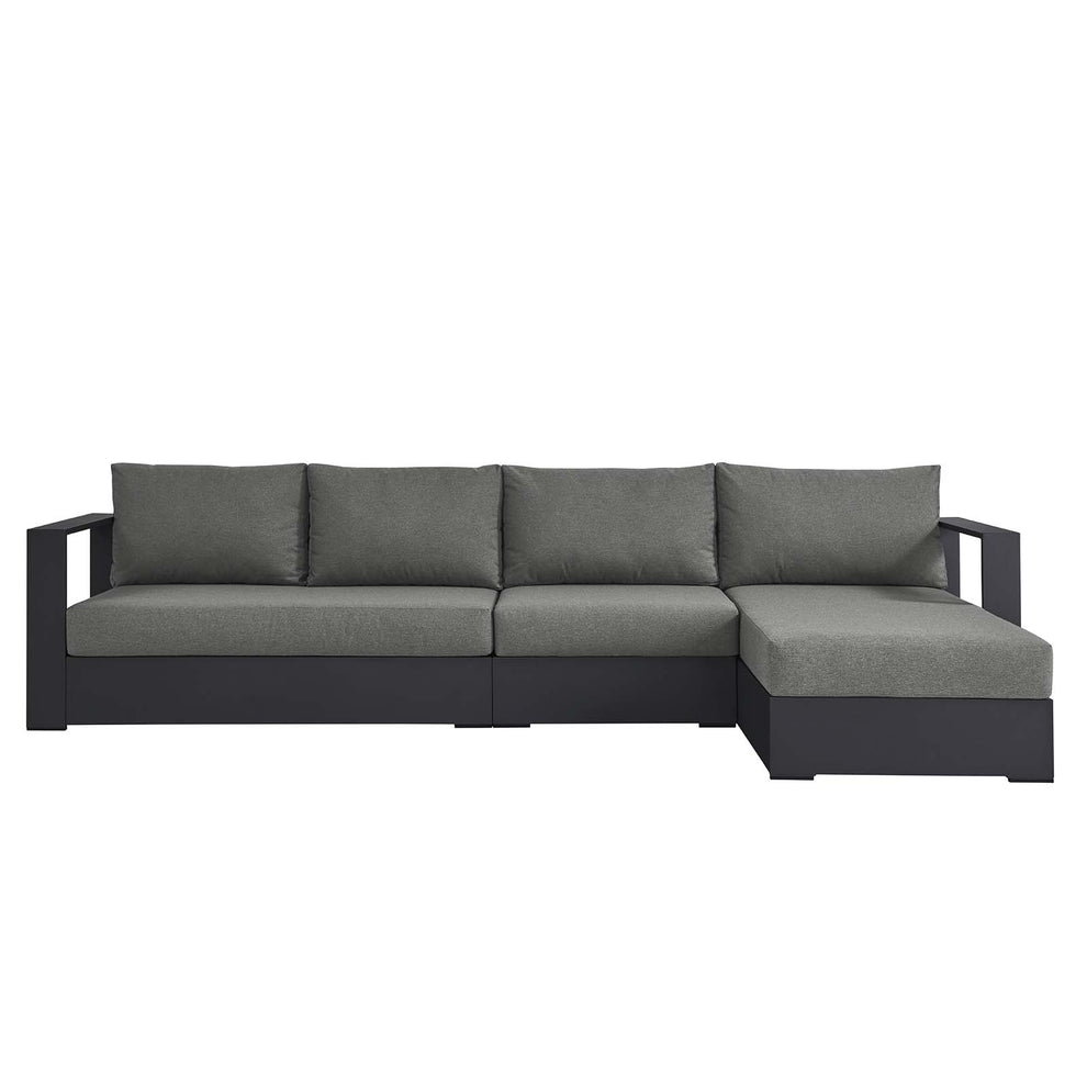 Tahoe Outdoor Patio Powder-Coated Aluminum 3-Piece Right-Facing Chaise Sectional Sofa Set By Modway - EEI-6671 | Outdoor Sofas, Loveseats & Sectionals | Modishstore - 3