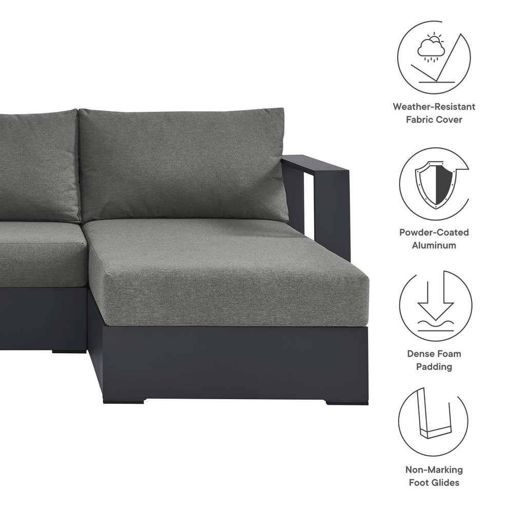 Tahoe Outdoor Patio Powder-Coated Aluminum 3-Piece Right-Facing Chaise Sectional Sofa Set By Modway - EEI-6671 | Outdoor Sofas, Loveseats & Sectionals | Modishstore - 4