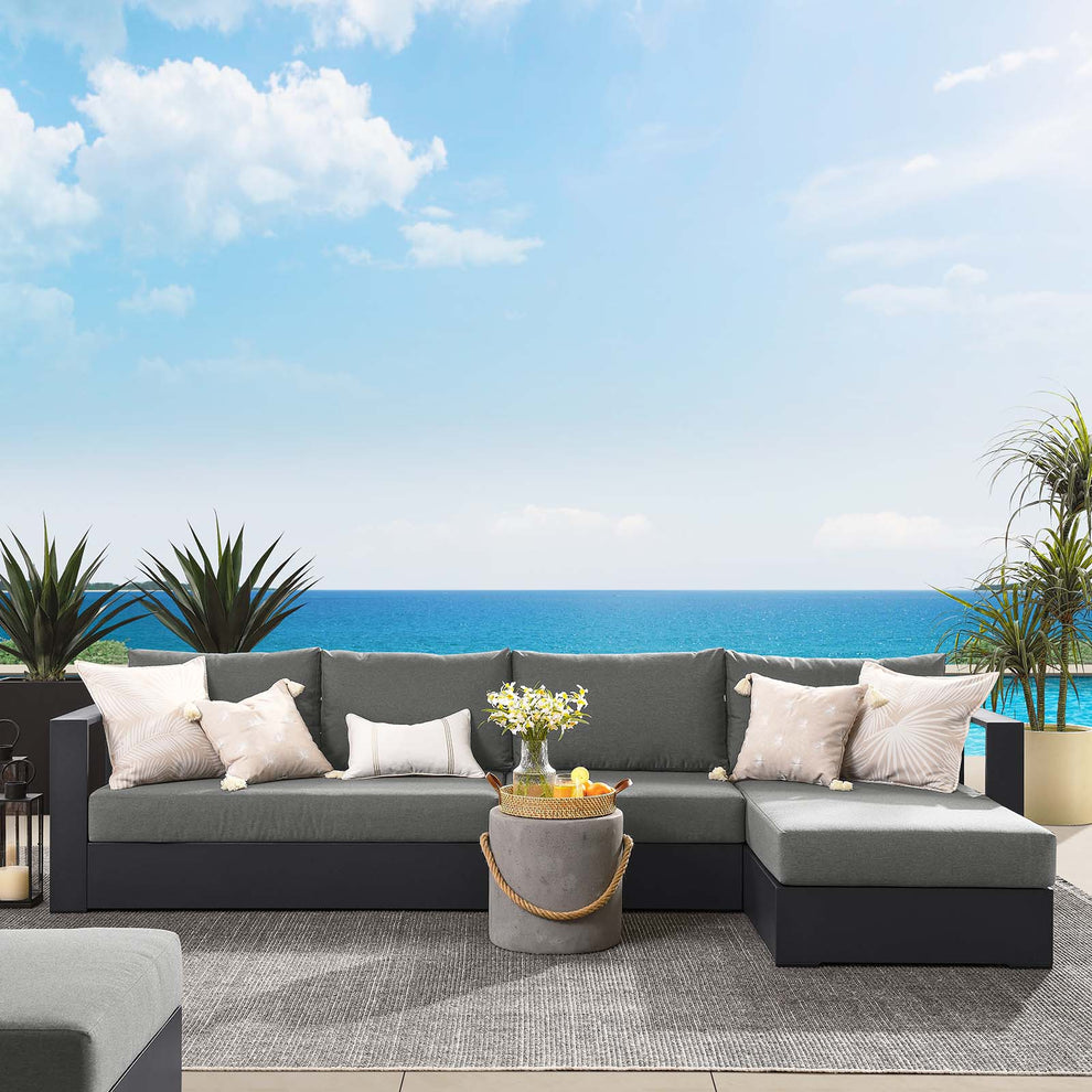 Tahoe Outdoor Patio Powder-Coated Aluminum 3-Piece Right-Facing Chaise Sectional Sofa Set By Modway - EEI-6671 | Outdoor Sofas, Loveseats & Sectionals | Modishstore - 1