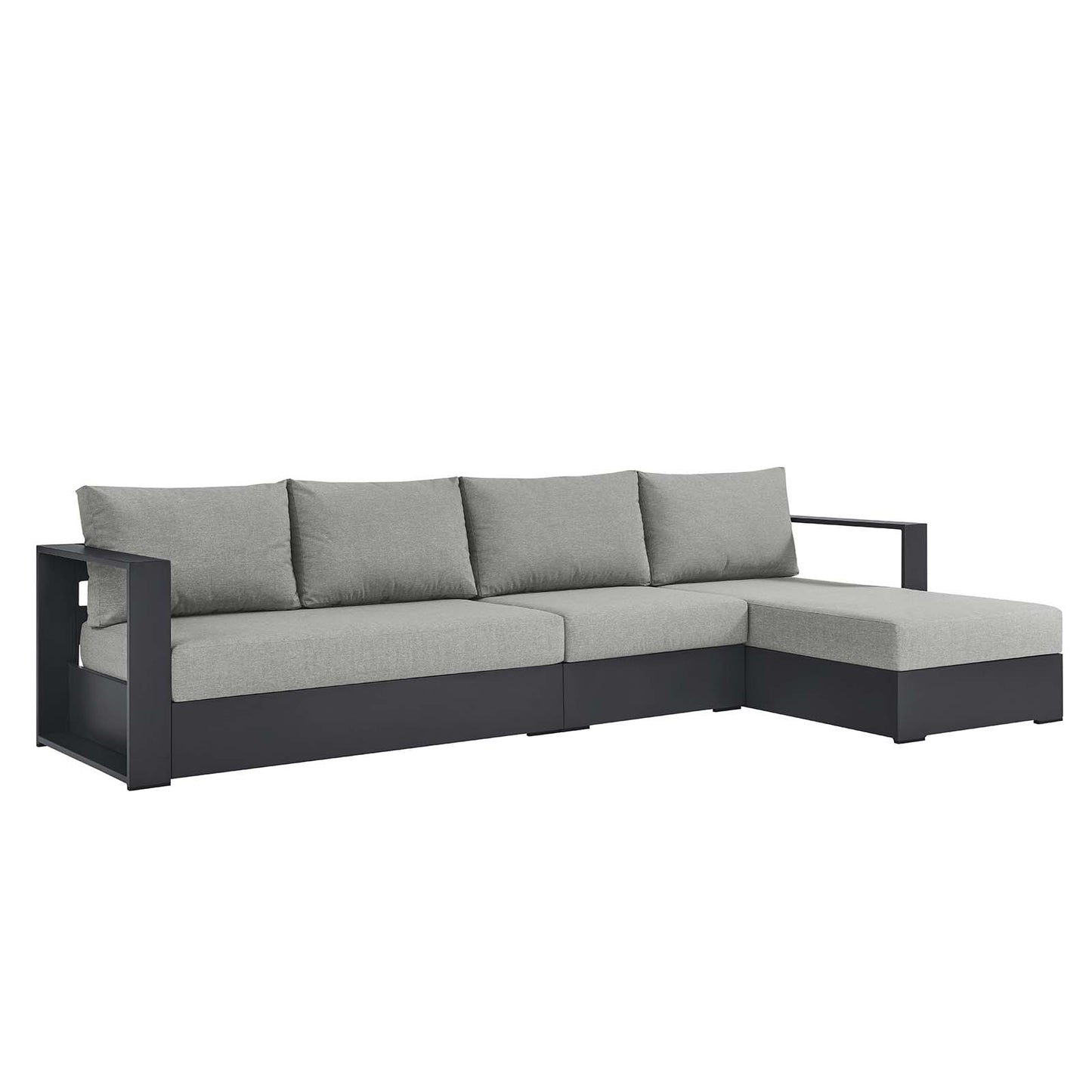 Tahoe Outdoor Patio Powder-Coated Aluminum 3-Piece Right-Facing Chaise Sectional Sofa Set By Modway - EEI-6671 | Outdoor Sofas, Loveseats & Sectionals | Modishstore - 9