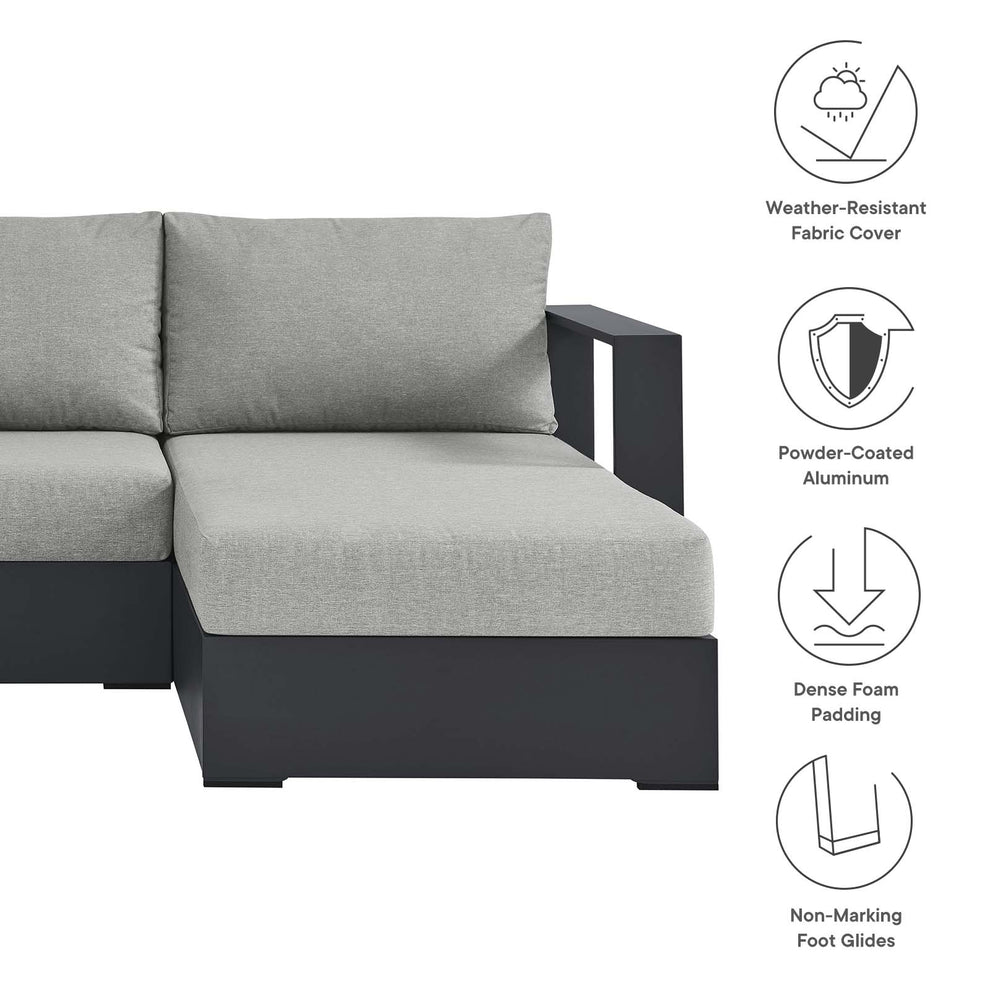 Tahoe Outdoor Patio Powder-Coated Aluminum 3-Piece Right-Facing Chaise Sectional Sofa Set By Modway - EEI-6671 | Outdoor Sofas, Loveseats & Sectionals | Modishstore - 11