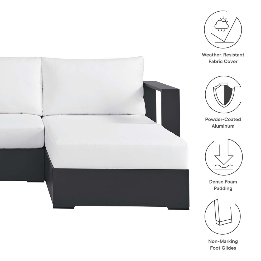 Tahoe Outdoor Patio Powder-Coated Aluminum 3-Piece Right-Facing Chaise Sectional Sofa Set By Modway - EEI-6671 | Outdoor Sofas, Loveseats & Sectionals | Modishstore - 19