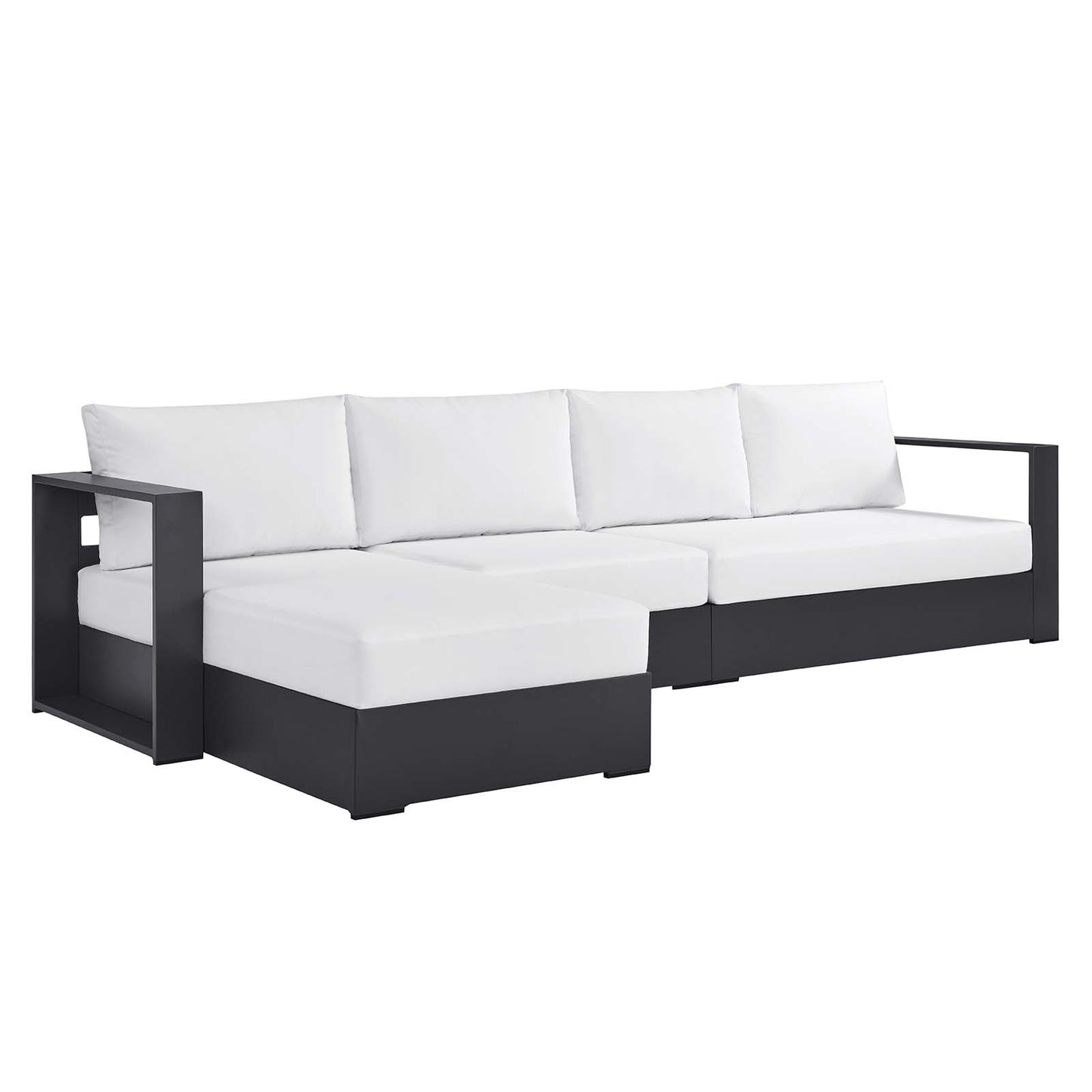 Tahoe Outdoor Patio Powder-Coated Aluminum 3-Piece Left-Facing Chaise Sectional Sofa Set By Modway - EEI-6672 | Outdoor Sofas, Loveseats & Sectionals | Modishstore - 17