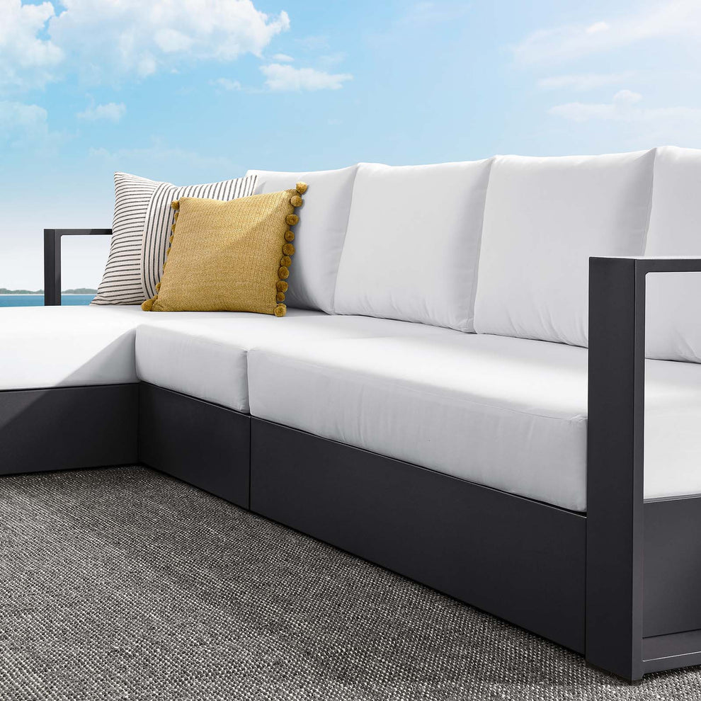 Tahoe Outdoor Patio Powder-Coated Aluminum 3-Piece Left-Facing Chaise Sectional Sofa Set By Modway - EEI-6672 | Outdoor Sofas, Loveseats & Sectionals | Modishstore - 23