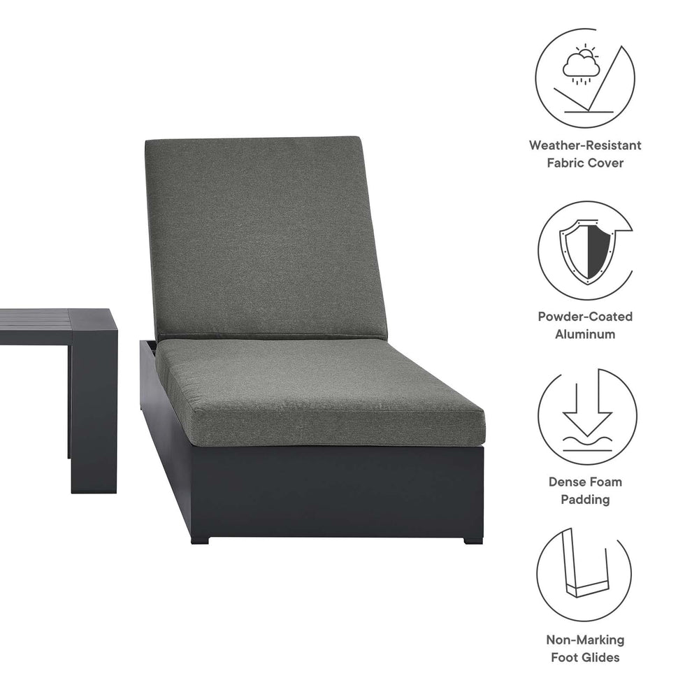 Tahoe Outdoor Patio Powder-Coated Aluminum 3-Piece Chaise Lounge Set By Modway - EEI-6673 | Outdoor Sofas, Loveseats & Sectionals | Modishstore - 3