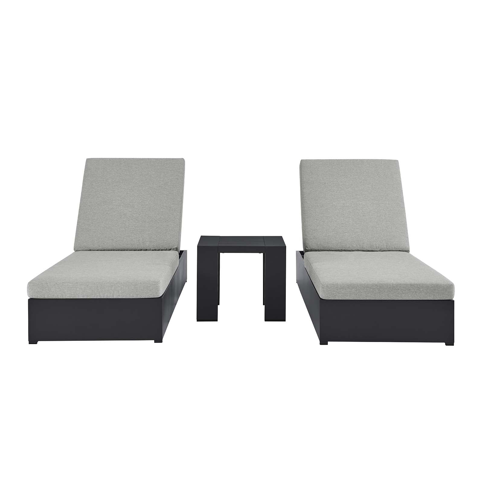 Tahoe Outdoor Patio Powder-Coated Aluminum 3-Piece Chaise Lounge Set By Modway - EEI-6673 | Outdoor Sofas, Loveseats & Sectionals | Modishstore - 7
