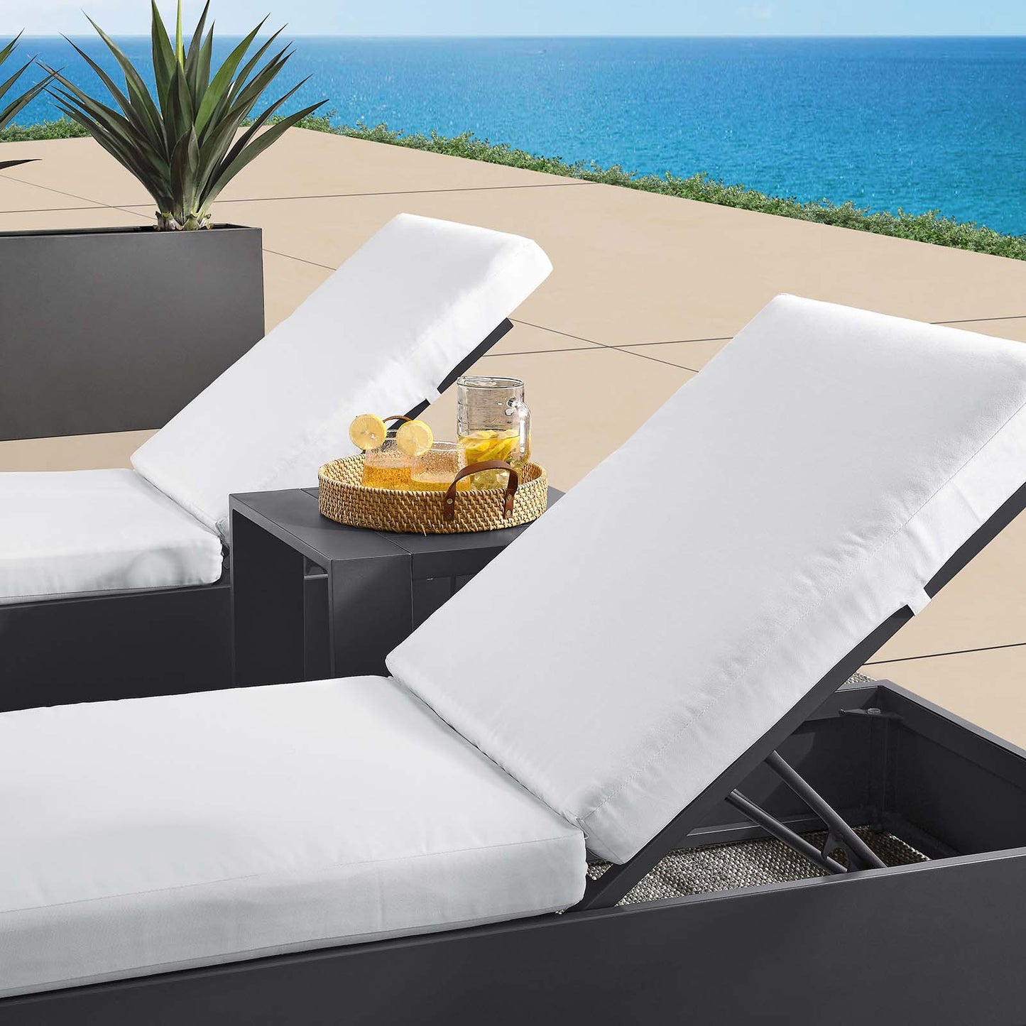 Tahoe Outdoor Patio Powder-Coated Aluminum 3-Piece Chaise Lounge Set By Modway - EEI-6673 | Outdoor Sofas, Loveseats & Sectionals | Modishstore - 17