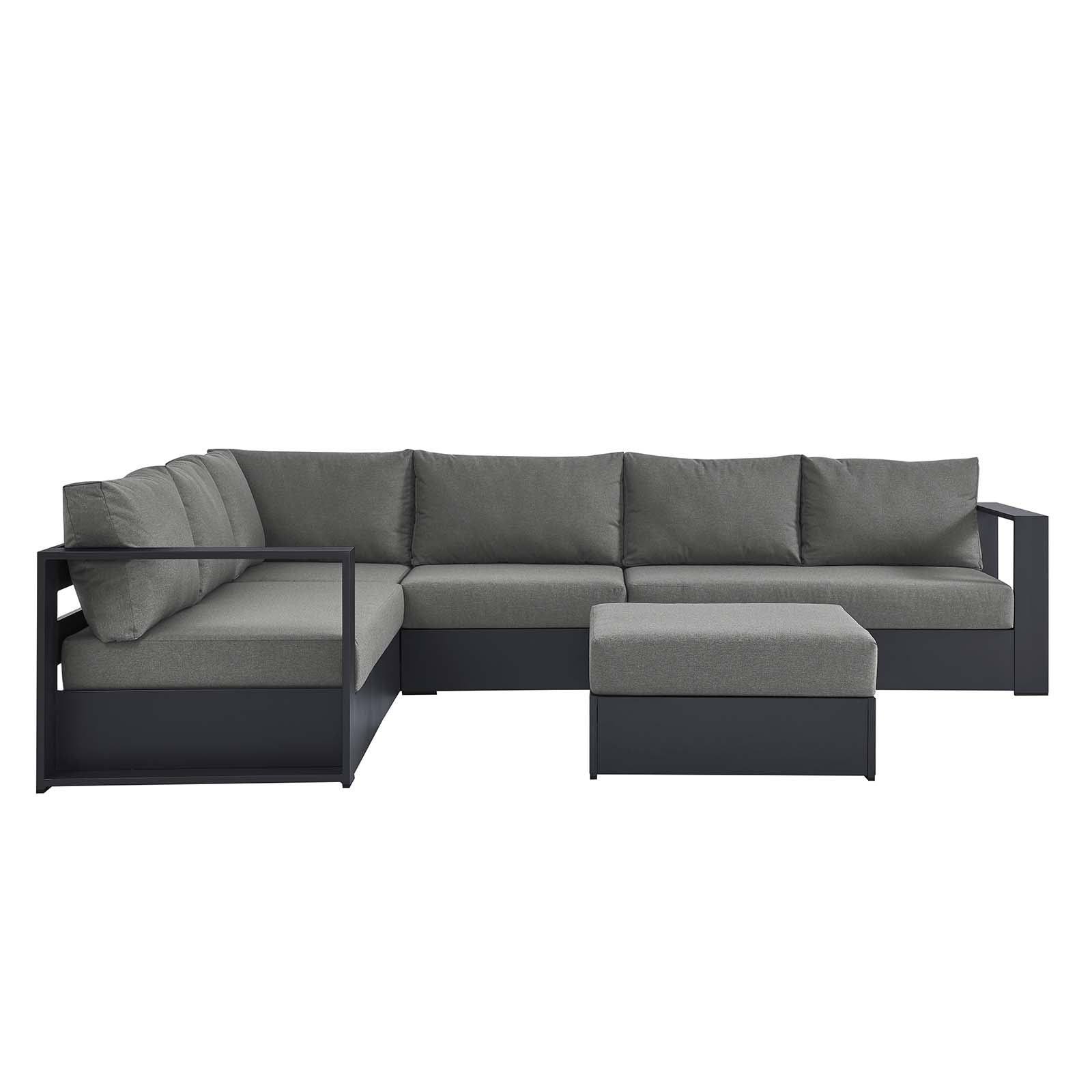 Tahoe Outdoor Patio Powder-Coated Aluminum 5-Piece Sectional Sofa Set By Modway - EEI-6674 | Outdoor Sofas, Loveseats & Sectionals | Modishstore - 3