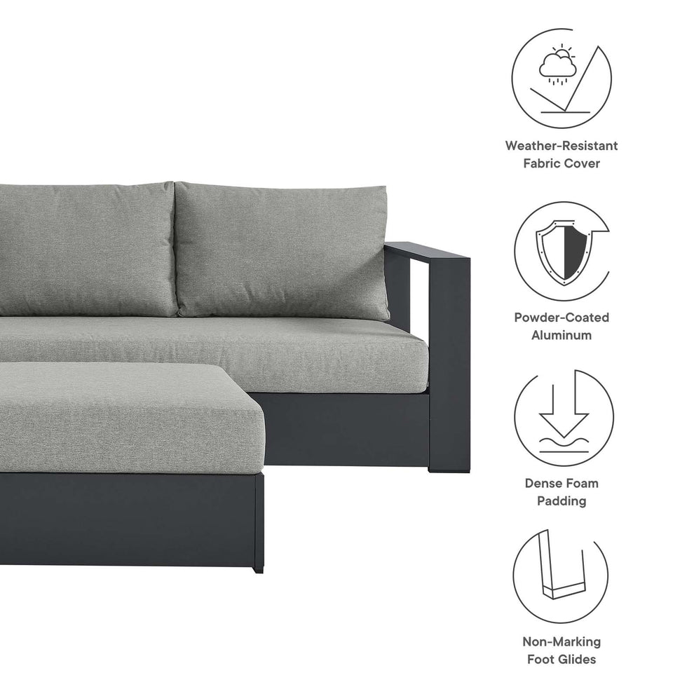 Tahoe Outdoor Patio Powder-Coated Aluminum 5-Piece Sectional Sofa Set By Modway - EEI-6674 | Outdoor Sofas, Loveseats & Sectionals | Modishstore - 13