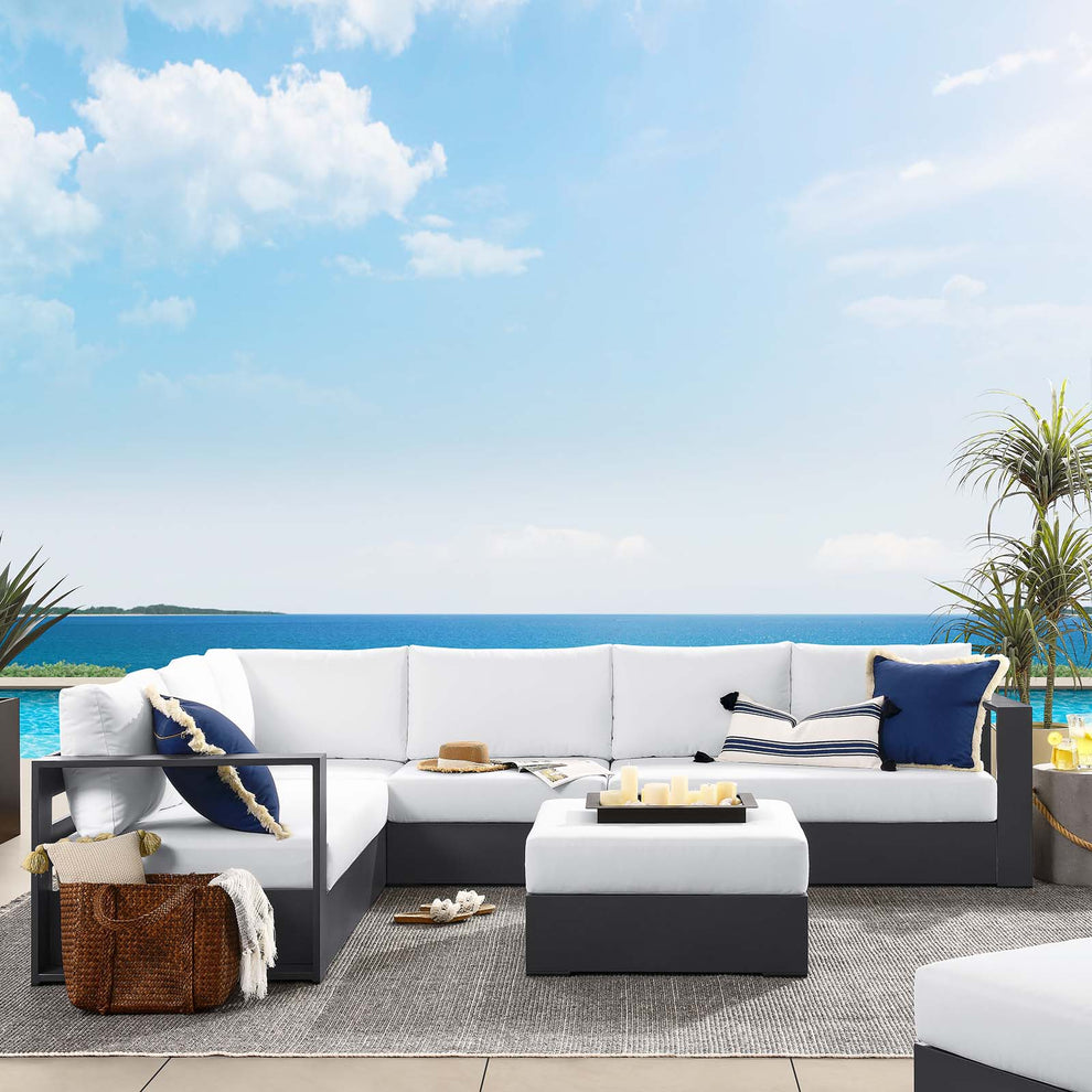 Tahoe Outdoor Patio Powder-Coated Aluminum 5-Piece Sectional Sofa Set By Modway - EEI-6674 | Outdoor Sofas, Loveseats & Sectionals | Modishstore - 20