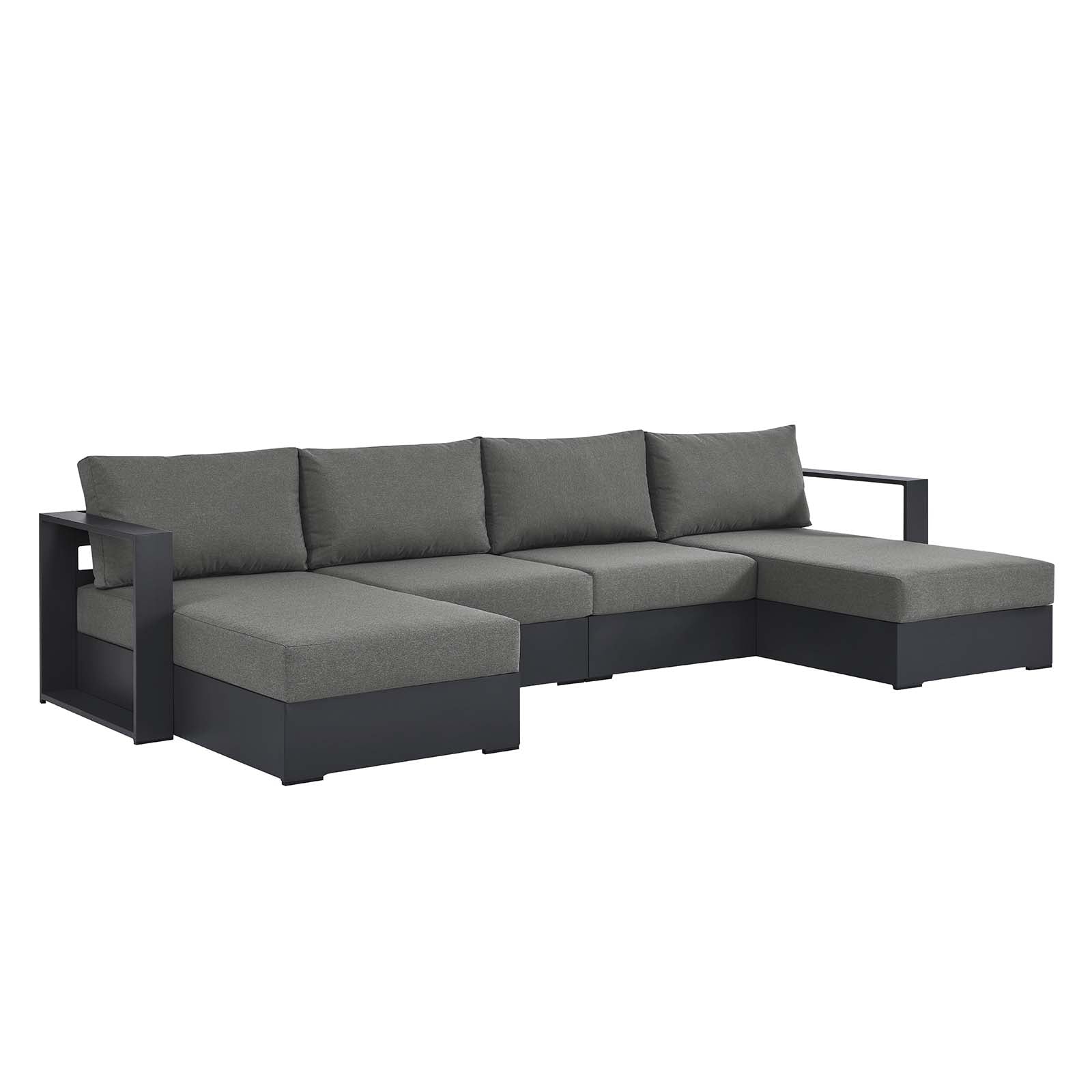 Tahoe Outdoor Patio Powder-Coated Aluminum 4-Piece Sectional Sofa Set By Modway - EEI-6676 | Outdoor Sofas, Loveseats & Sectionals | Modishstore - 2
