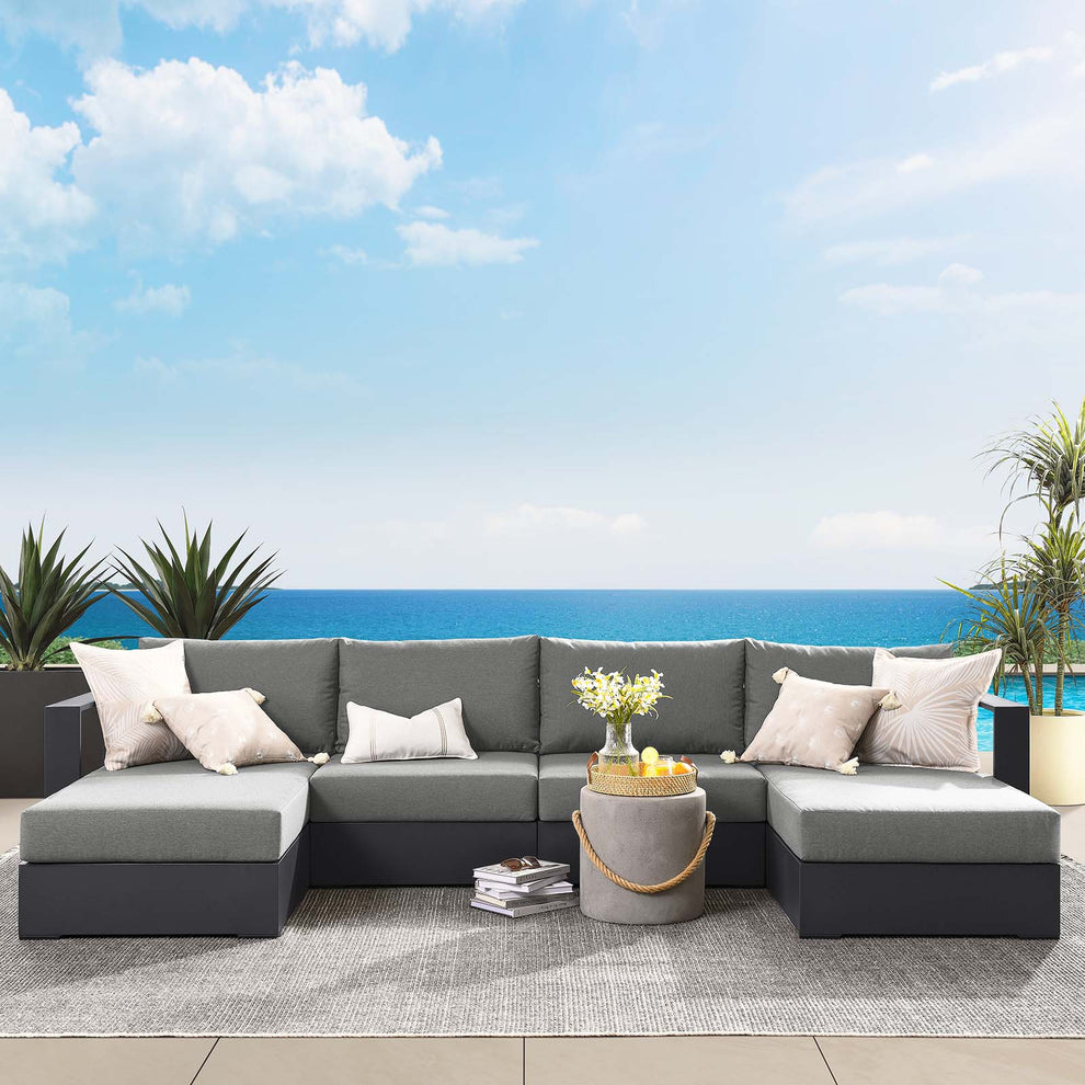 Tahoe Outdoor Patio Powder-Coated Aluminum 4-Piece Sectional Sofa Set By Modway - EEI-6676 | Outdoor Sofas, Loveseats & Sectionals | Modishstore - 1