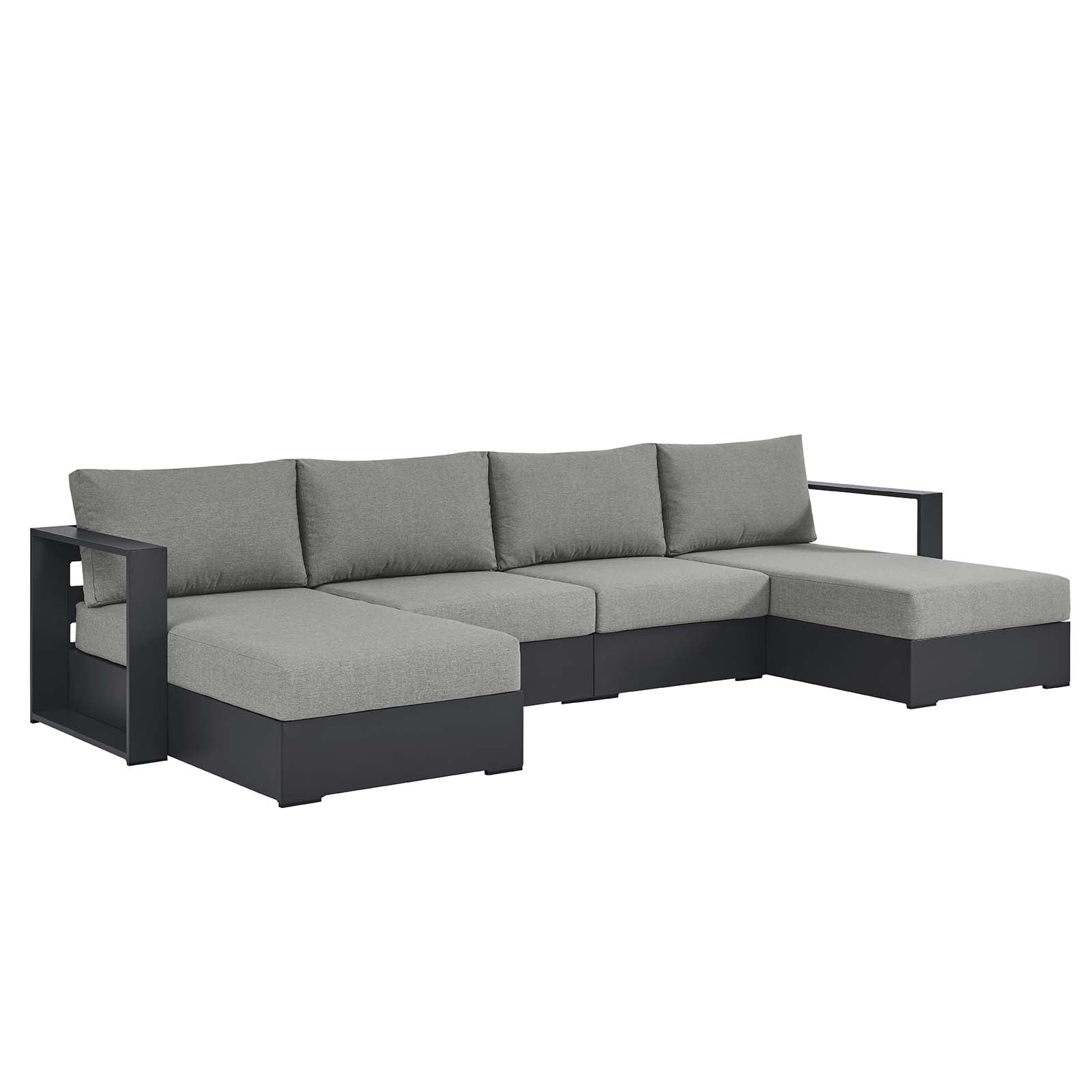 Tahoe Outdoor Patio Powder-Coated Aluminum 4-Piece Sectional Sofa Set By Modway - EEI-6676 | Outdoor Sofas, Loveseats & Sectionals | Modishstore - 9