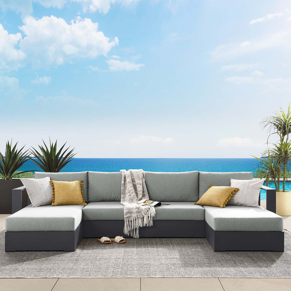 Tahoe Outdoor Patio Powder-Coated Aluminum 4-Piece Sectional Sofa Set By Modway - EEI-6676 | Outdoor Sofas, Loveseats & Sectionals | Modishstore - 16