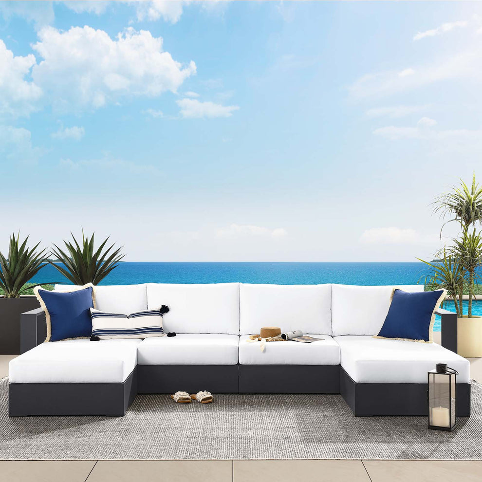 Tahoe Outdoor Patio Powder-Coated Aluminum 4-Piece Sectional Sofa Set By Modway - EEI-6676 | Outdoor Sofas, Loveseats & Sectionals | Modishstore - 24