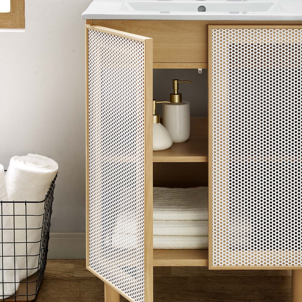 Calla 24" Perforated Metal Bathroom Vanity By Modway - EEI-6677 | Bathroom Accessories | Modishstore - 3