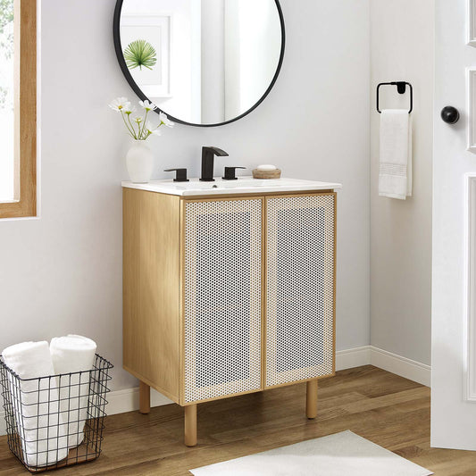 Calla 24" Perforated Metal Bathroom Vanity By Modway - EEI-6677 | Bathroom Accessories | Modishstore - 1