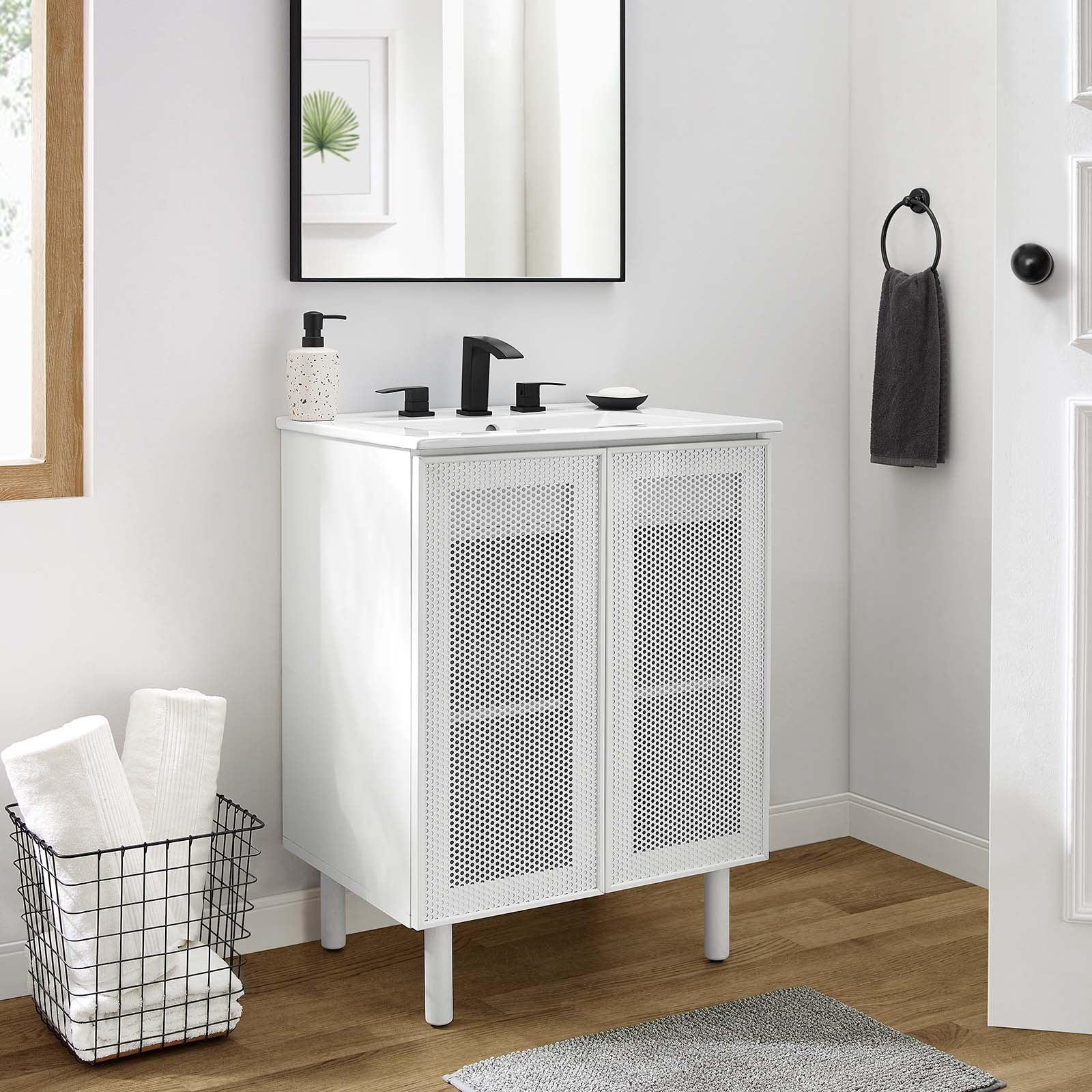 Calla 24" Perforated Metal Bathroom Vanity By Modway - EEI-6677 | Bathroom Accessories | Modishstore - 13