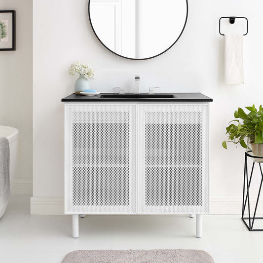 Calla 36" Perforated Metal Bathroom Vanity By Modway - EEI-6680 | Bathroom Accessories | Modishstore - 1
