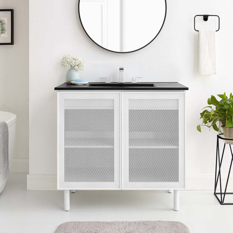 Calla 36" Perforated Metal Bathroom Vanity By Modway - EEI-6680 | Bathroom Accessories | Modishstore - 1