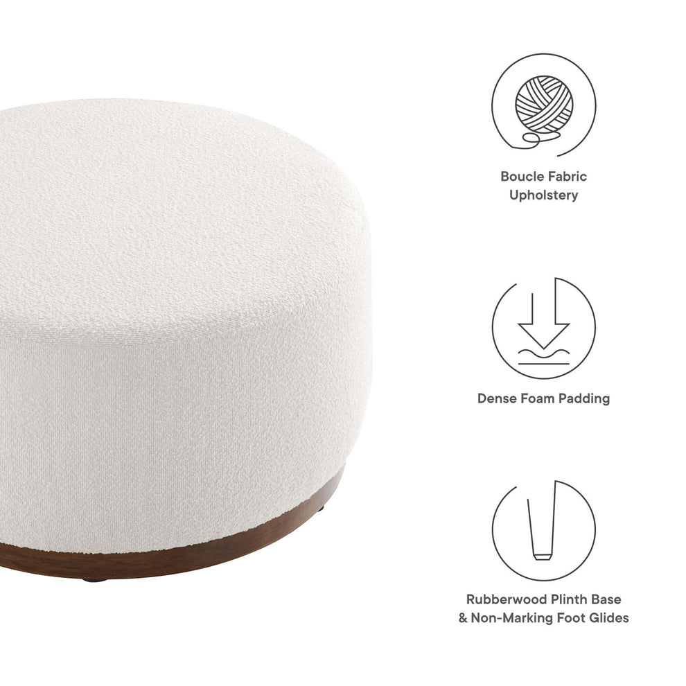 Tilden Large 29" Round Boucle Upholstered Ottoman By Modway - EEI-6681 | Ottomans | Modishstore - 5