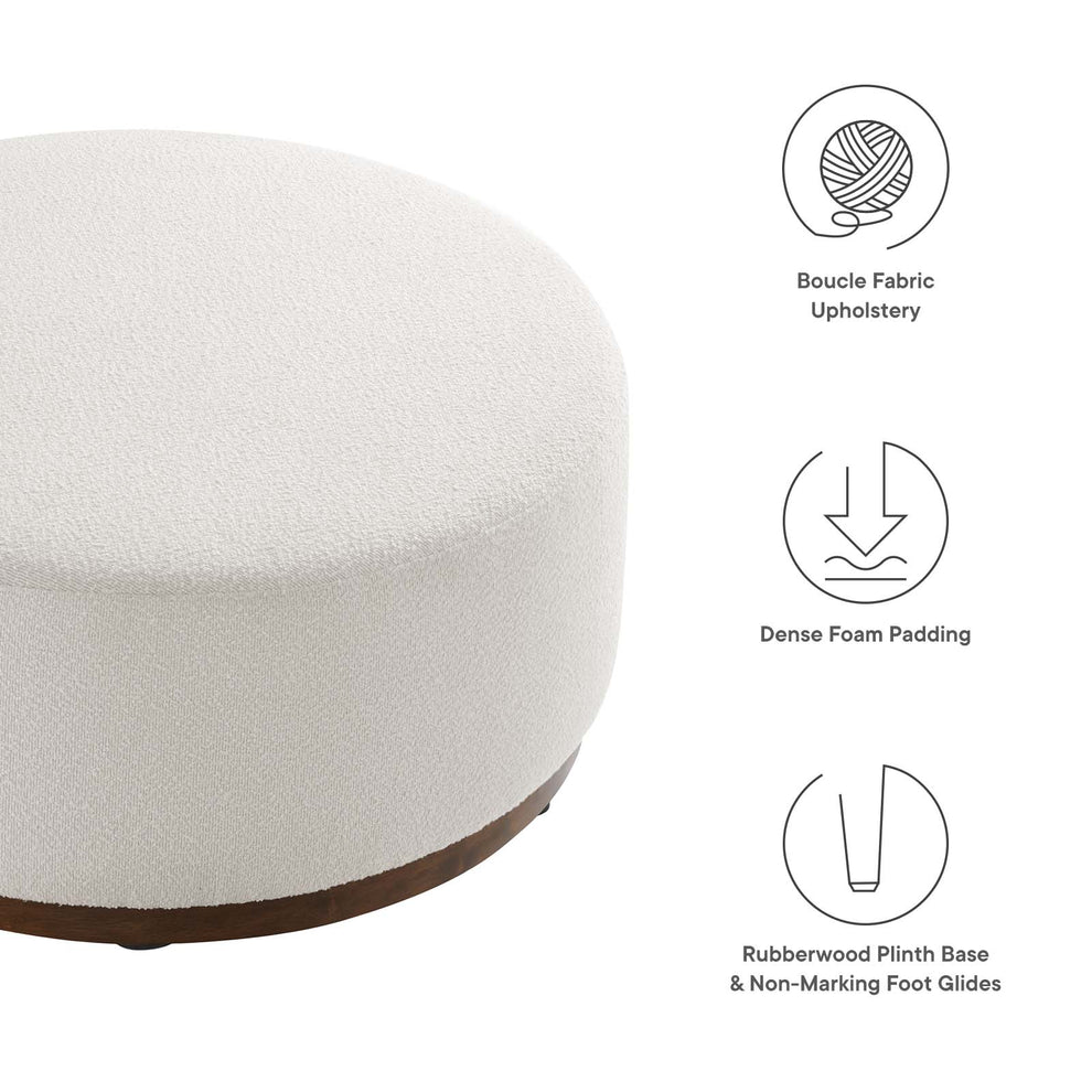 Tilden Large 38" Round Boucle Upholstered Upholstered Ottoman By Modway - EEI-6682 | Ottomans | Modishstore - 5