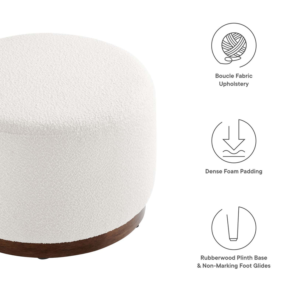 Tilden Large 23" Round Boucle Upholstered Upholstered Ottoman By Modway - EEI-6683 | Ottomans | Modishstore - 6