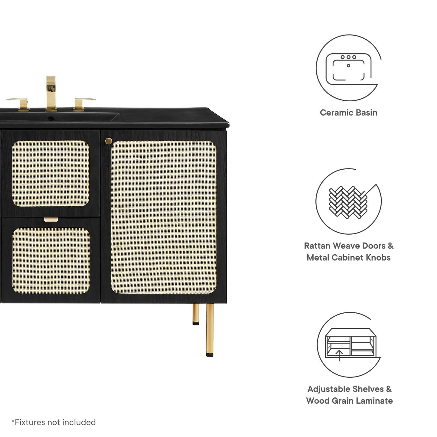 Chaucer 48" Single Sink Bathroom Vanity By Modway - EEI-6700 | Bathroom Accessories | Modishstore - 14