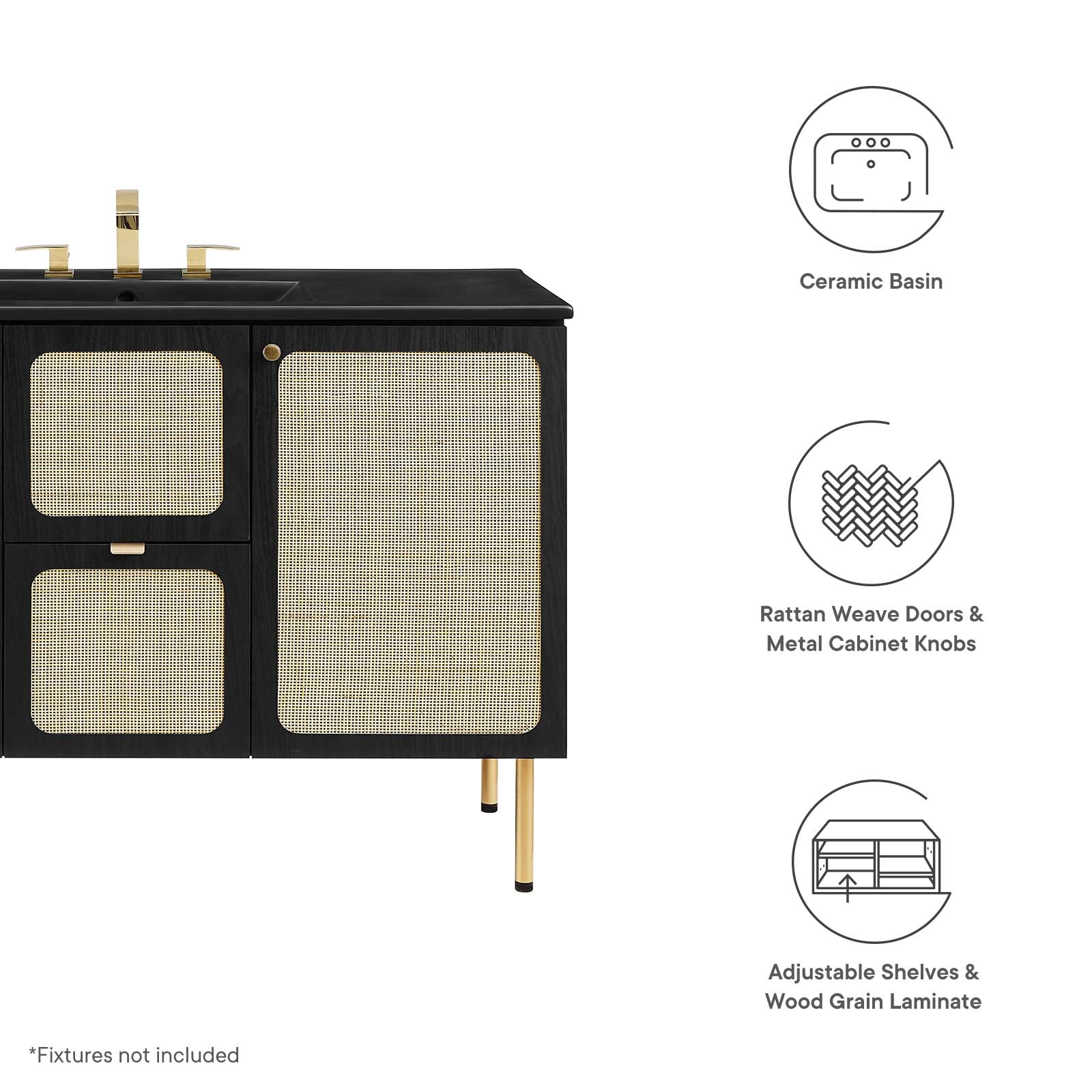 Chaucer 48" Single Sink Bathroom Vanity By Modway - EEI-6700 | Bathroom Accessories | Modishstore - 14