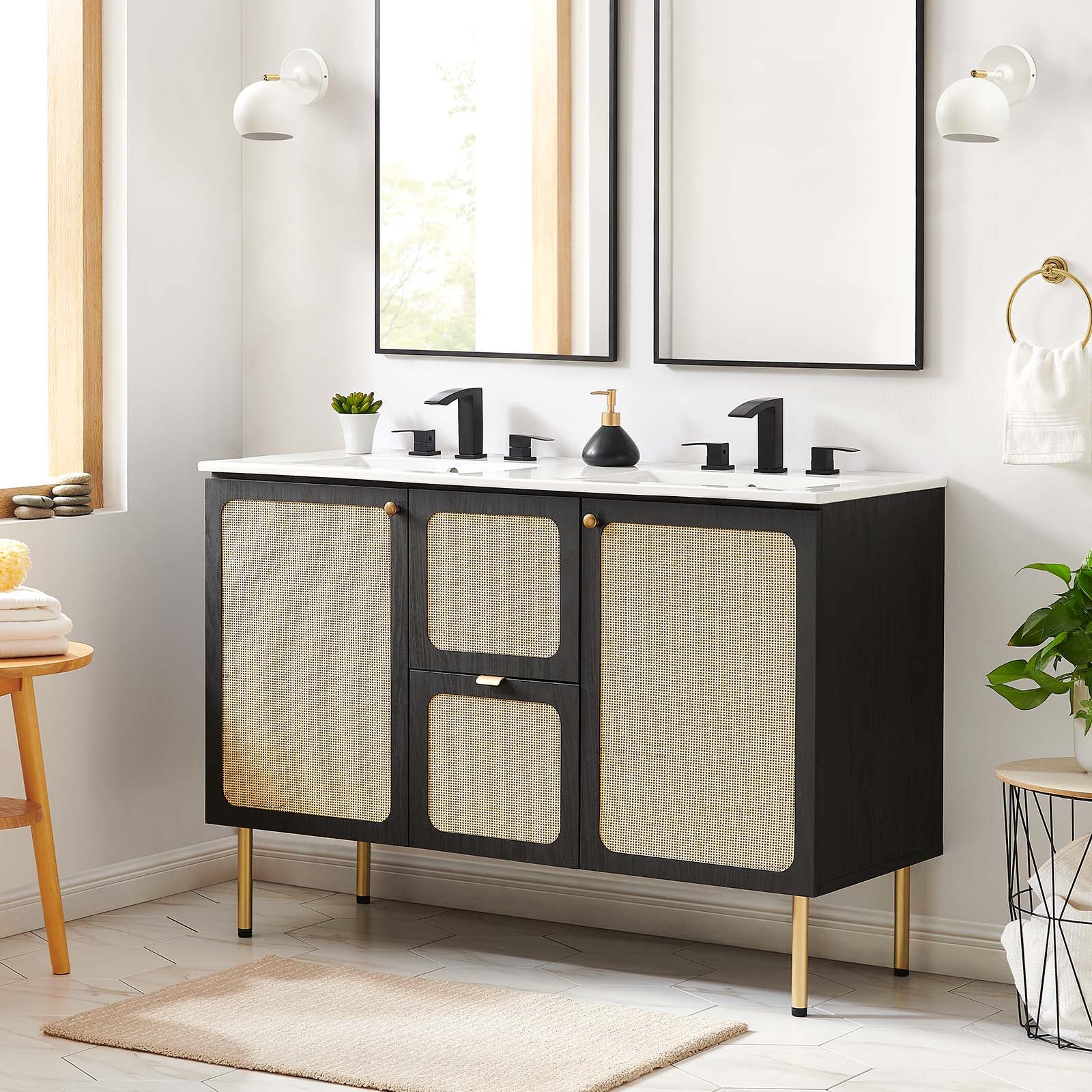 Chaucer 48" Double Sink Bathroom Vanity By Modway - EEI-6701 | Bathroom Accessories | Modishstore