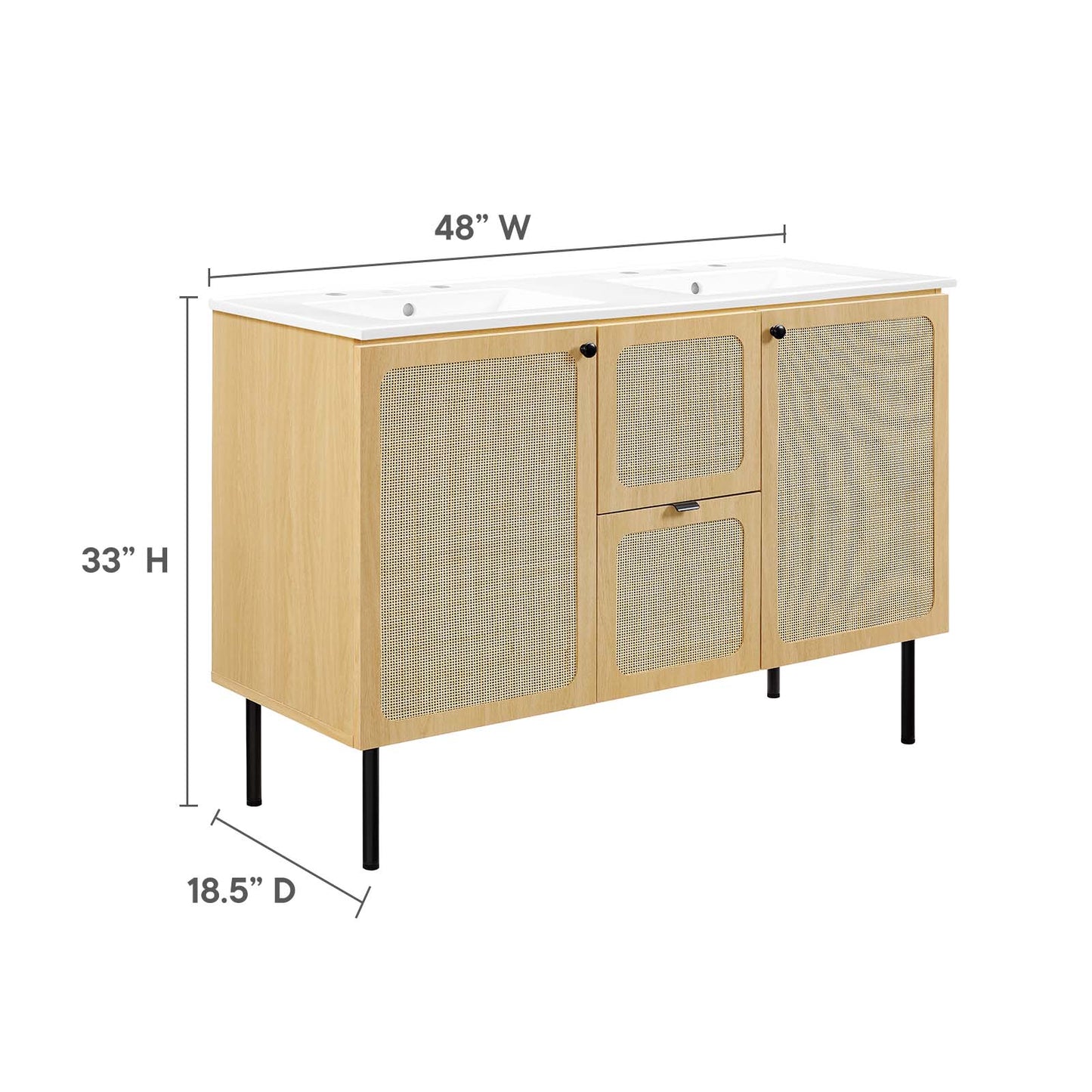 Chaucer 48" Double Sink Bathroom Vanity By Modway - EEI-6701 | Bathroom Accessories | Modishstore - 28