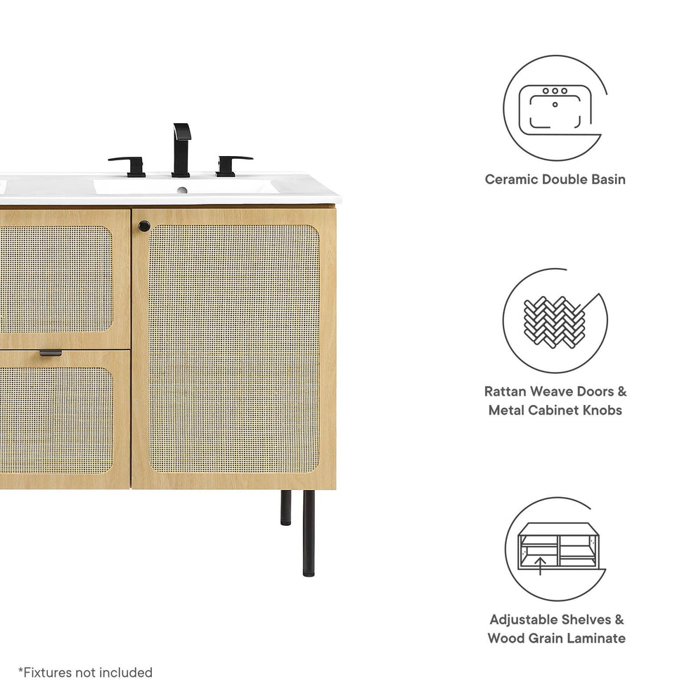 Chaucer 48" Double Sink Bathroom Vanity By Modway - EEI-6701 | Bathroom Accessories | Modishstore - 29