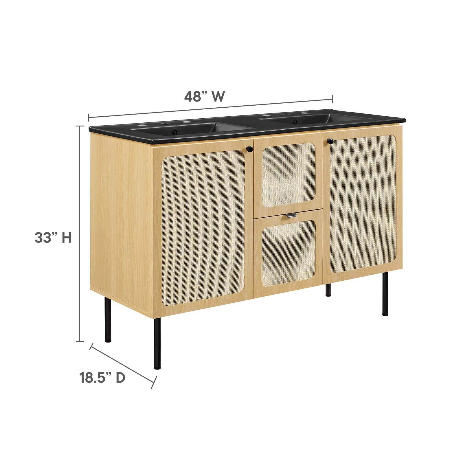 Chaucer 48" Double Sink Bathroom Vanity By Modway - EEI-6702 | Bathroom Accessories | Modishstore - 28