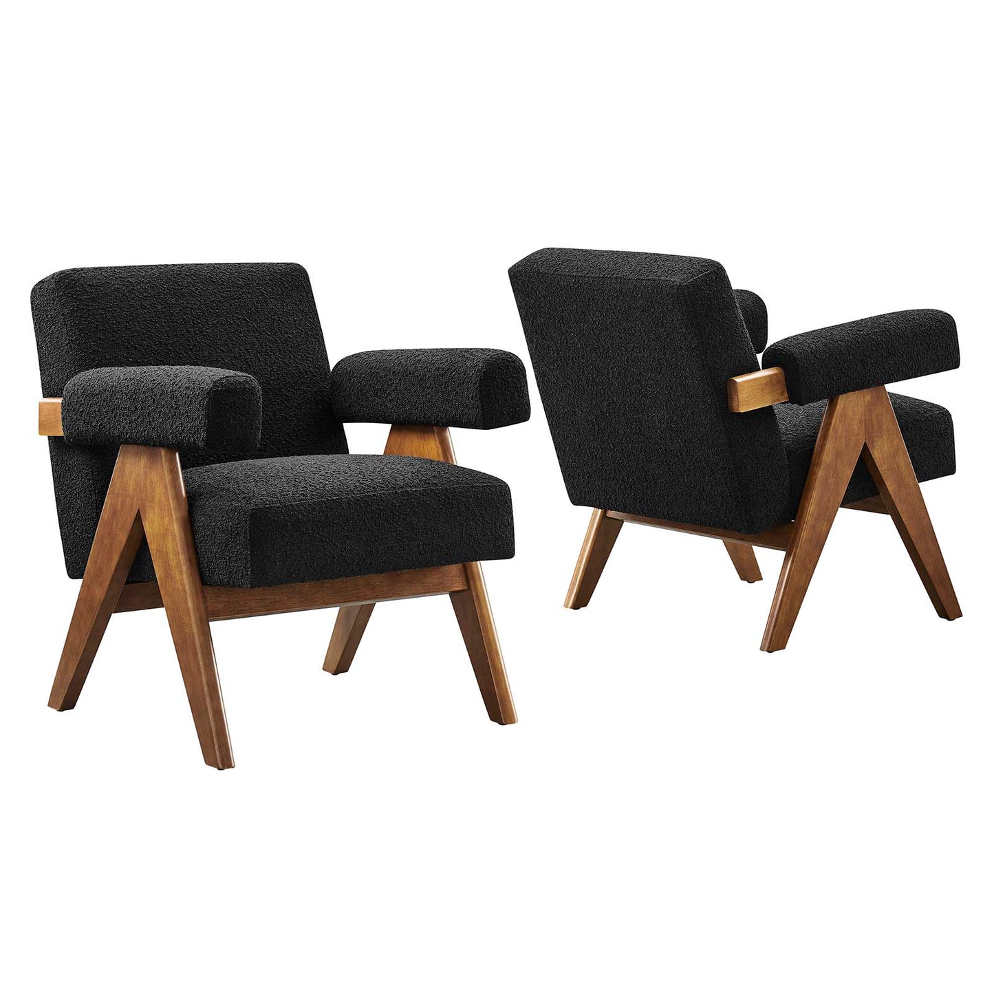 Lyra Boucle Fabric Armchair - Set of 2 By Modway - EEI-6703 | Armchairs | Modishstore - 1