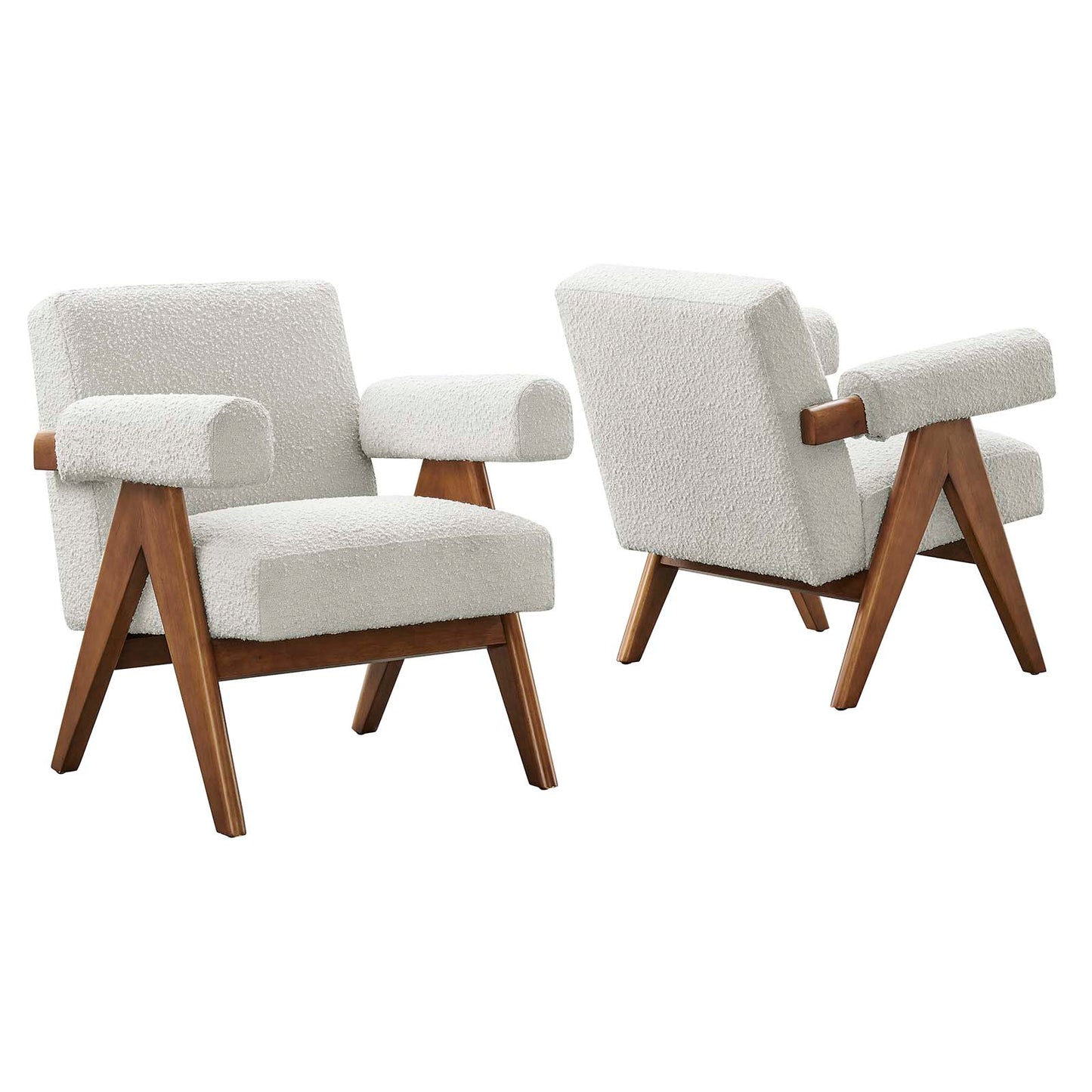 Lyra Boucle Fabric Armchair - Set of 2 By Modway - EEI-6703 | Armchairs | Modishstore - 9