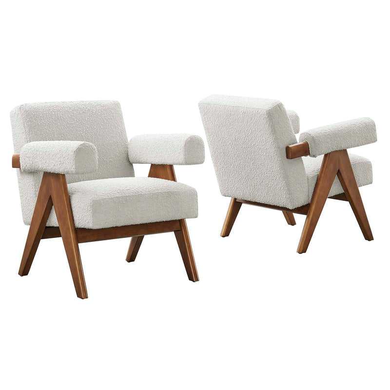 Lyra Boucle Fabric Armchair - Set of 2 By Modway - EEI-6703 | Armchairs | Modishstore - 9