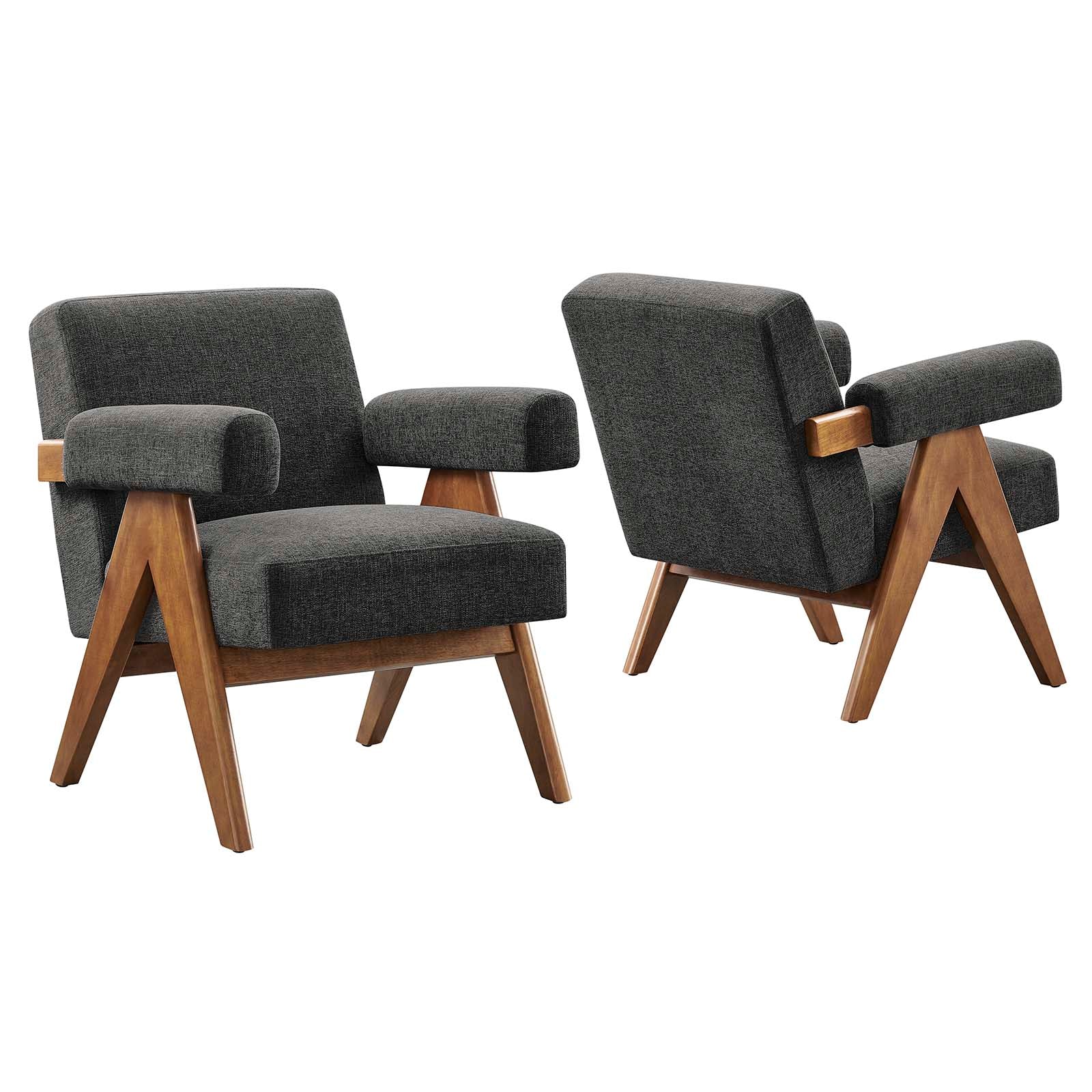 Lyra Fabric Armchair - Set of 2 By Modway - EEI-6704 | Armchairs | Modishstore - 1