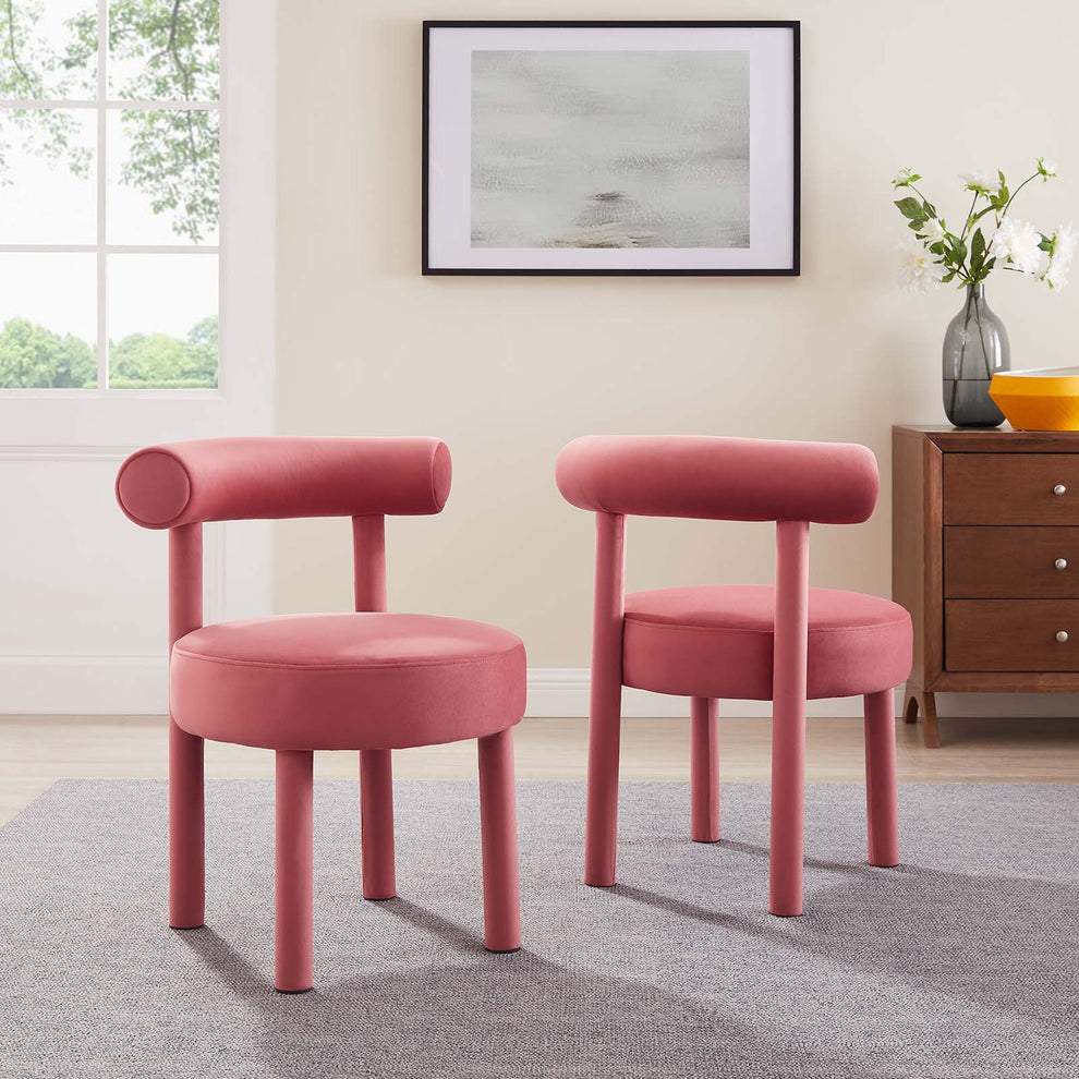Toulouse Performance Velvet Dining Chair - Set of 2 By Modway - EEI-6706 | Dining Chairs | Modishstore - 1
