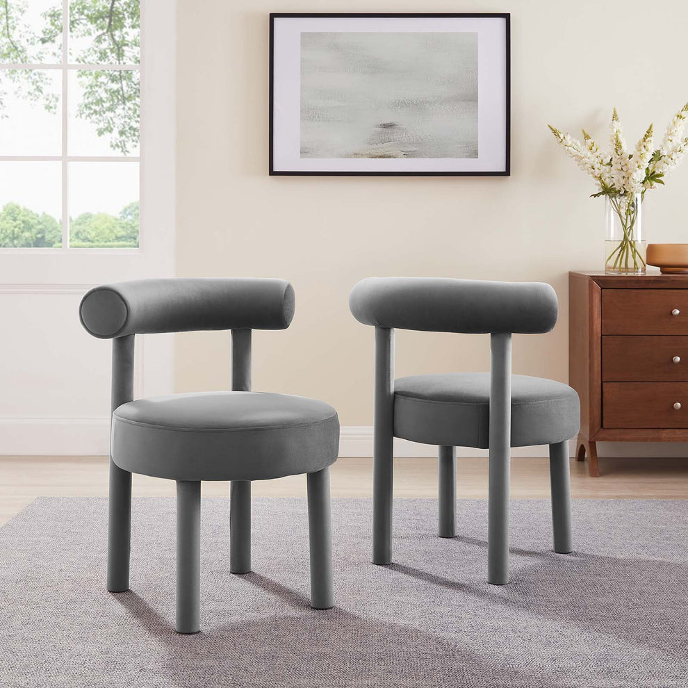 Toulouse Performance Velvet Dining Chair - Set of 2 By Modway - EEI-6706 | Dining Chairs | Modishstore - 13