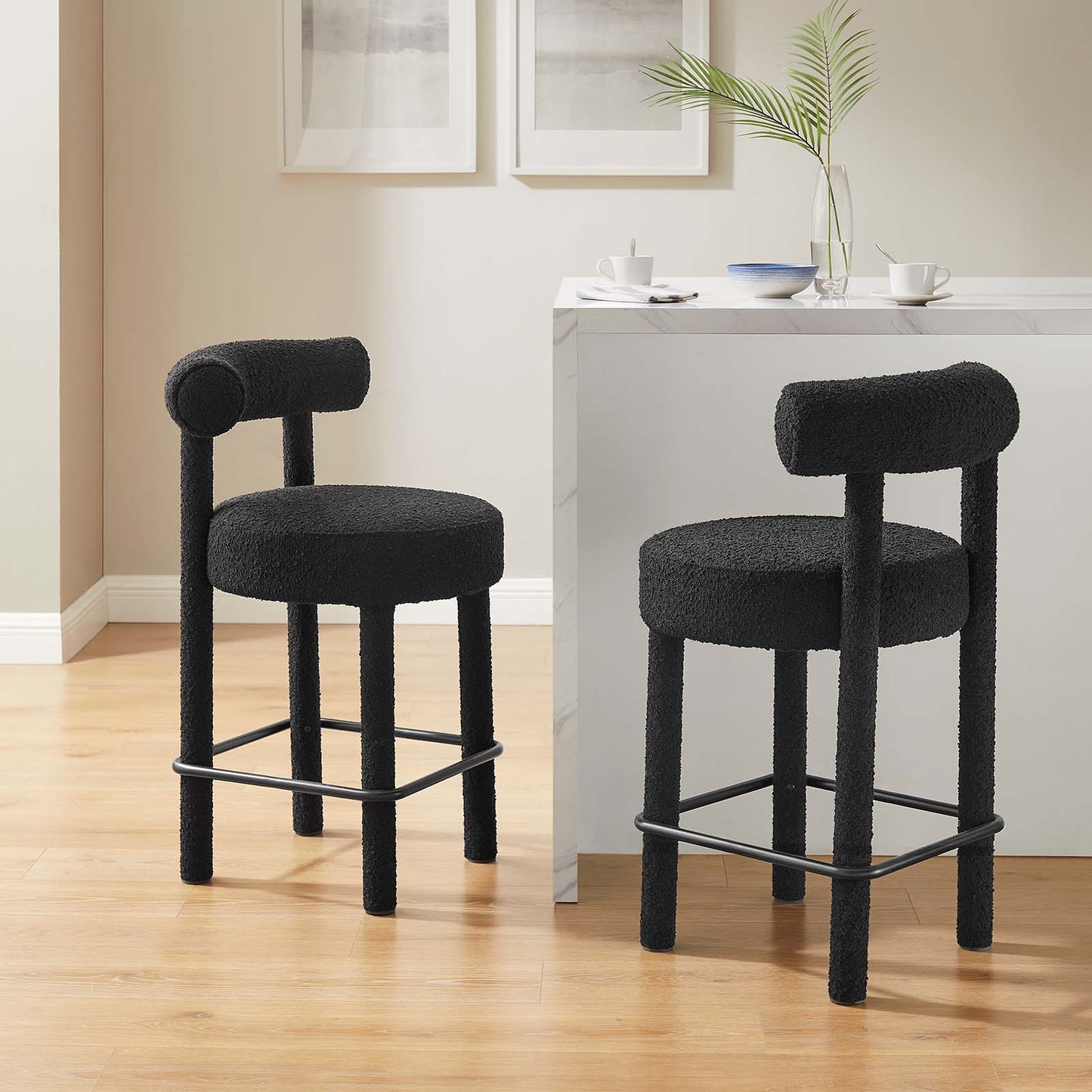 Toulouse Boucle Fabric Counter Stool - Set of 2 By Modway - EEI-6707 | Counter Stools | Modishstore - 1