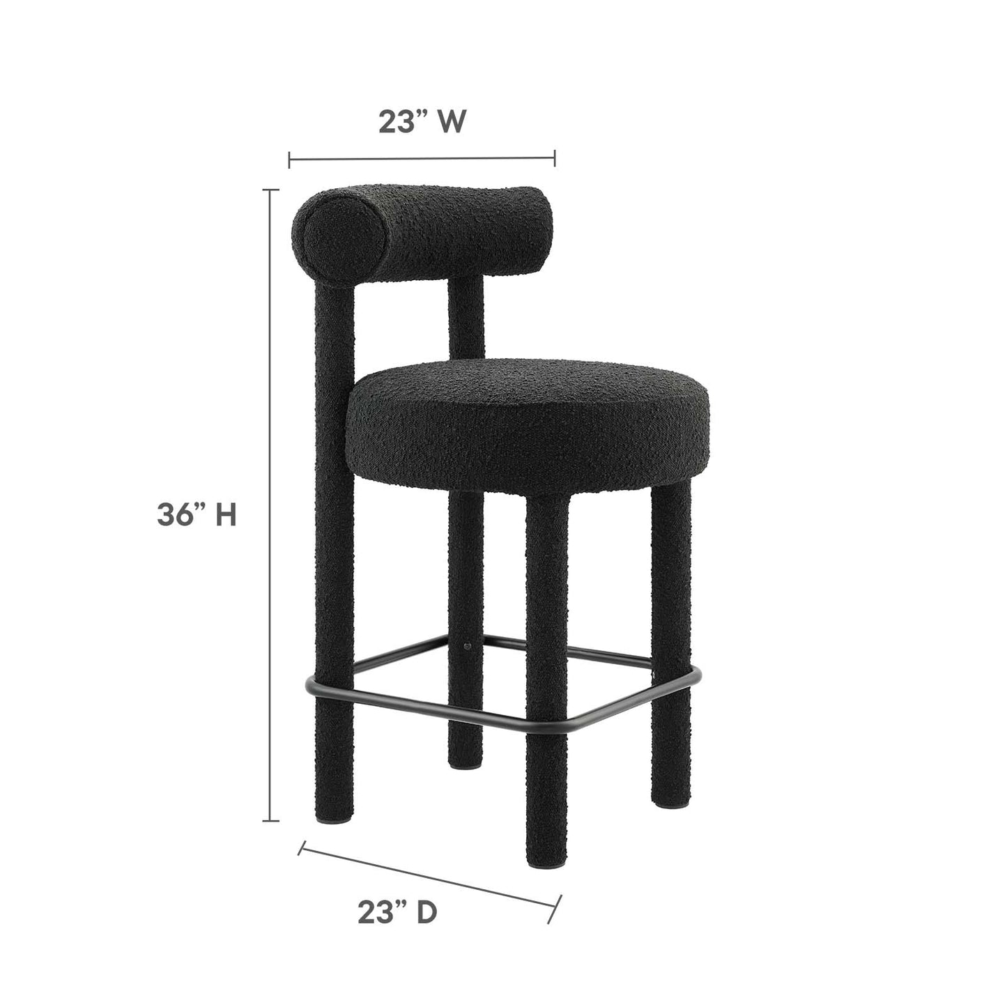 Toulouse Boucle Fabric Counter Stool - Set of 2 By Modway - EEI-6707 | Counter Stools | Modway - 10