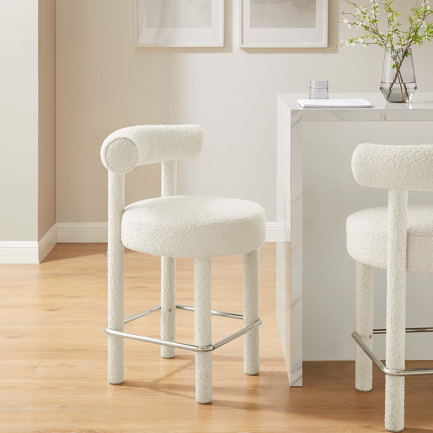 Toulouse Boucle Fabric Counter Stool - Set of 2 By Modway - EEI-6707 | Counter Stools | Modishstore - 12