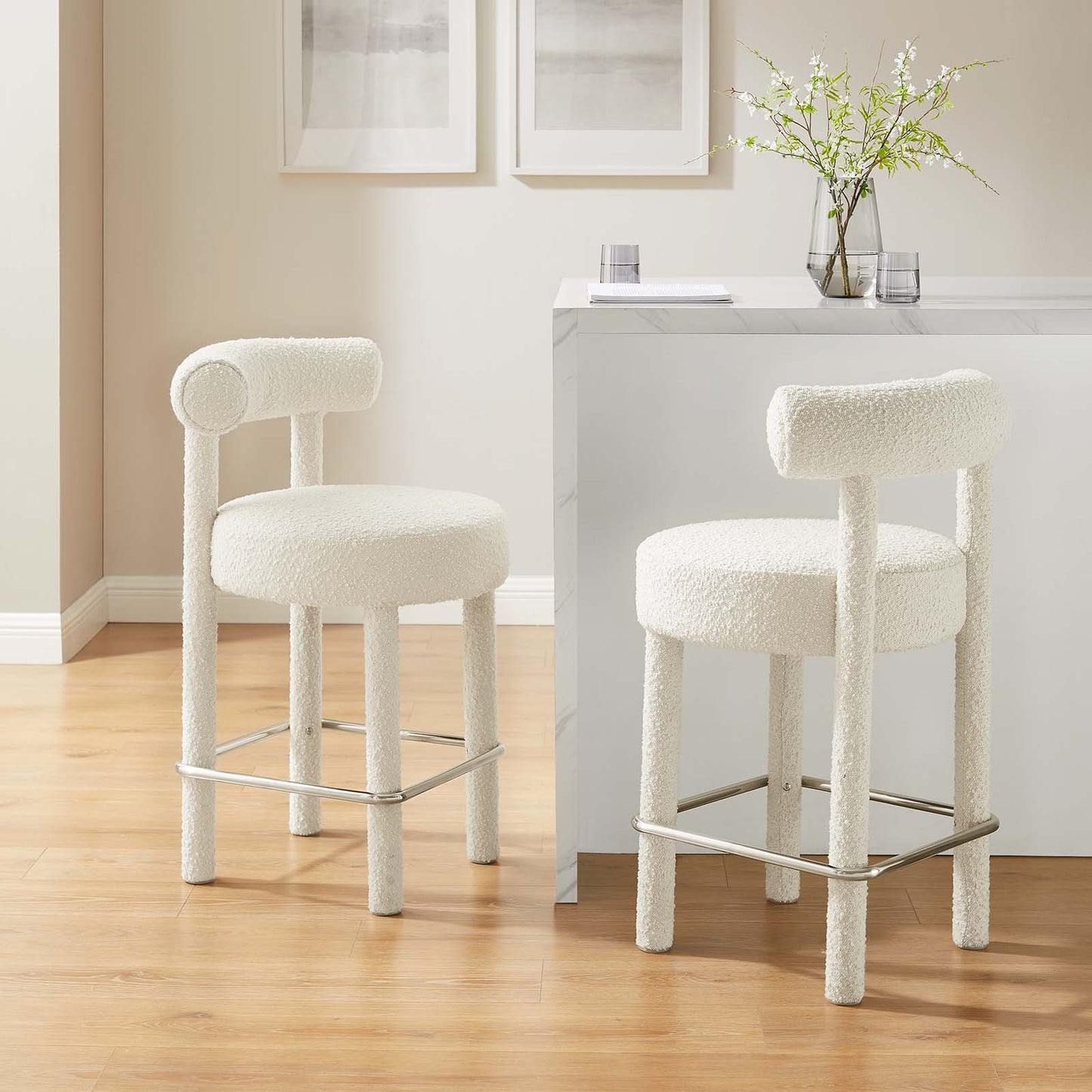 Toulouse Boucle Fabric Counter Stool - Set of 2 By Modway - EEI-6707 | Counter Stools | Modishstore - 13