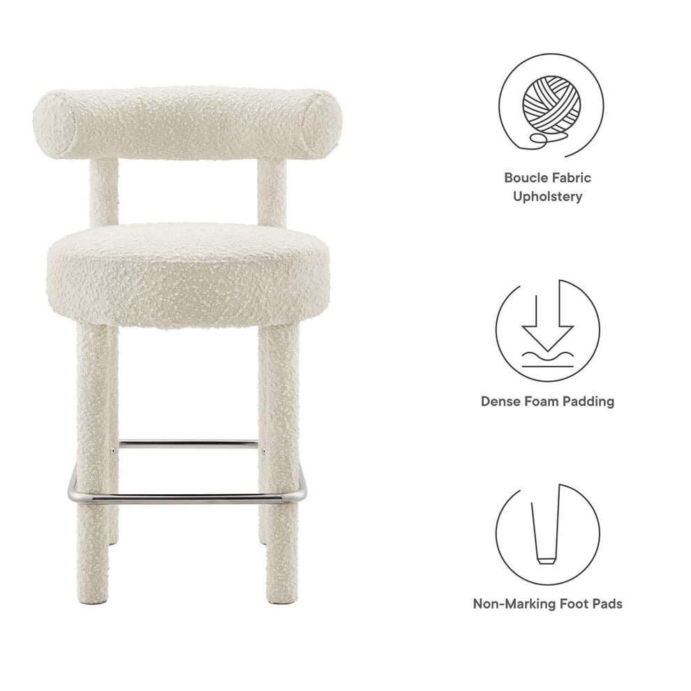 Toulouse Boucle Fabric Counter Stool - Set of 2 By Modway - EEI-6707 | Counter Stools | Modishstore - 19