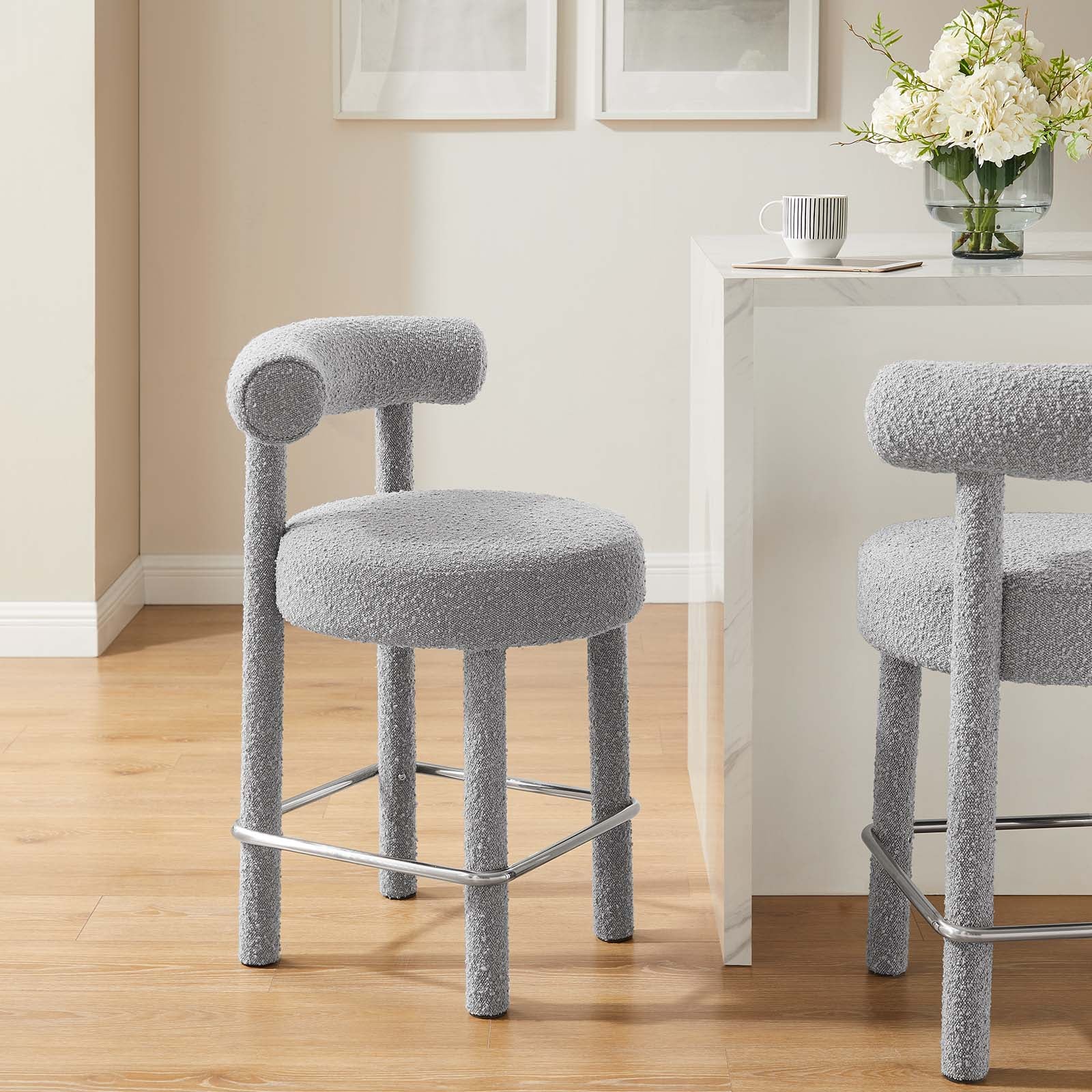 Toulouse Boucle Fabric Counter Stool - Set of 2 By Modway - EEI-6707 | Counter Stools | Modishstore - 22